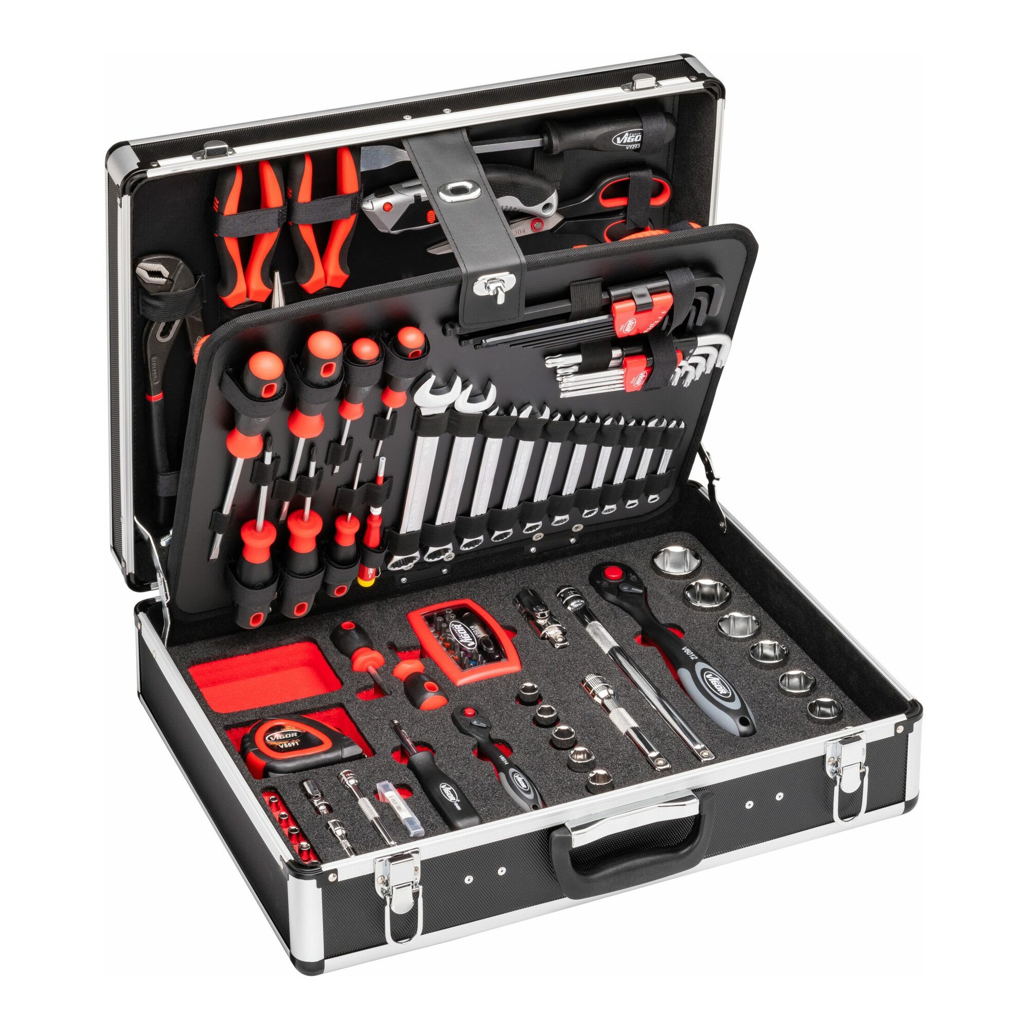 VIGOR Werkzeugkoffer VIGOR Universal-Werkzeugkoffer V2542 Anzahl Werkzeuge: 143