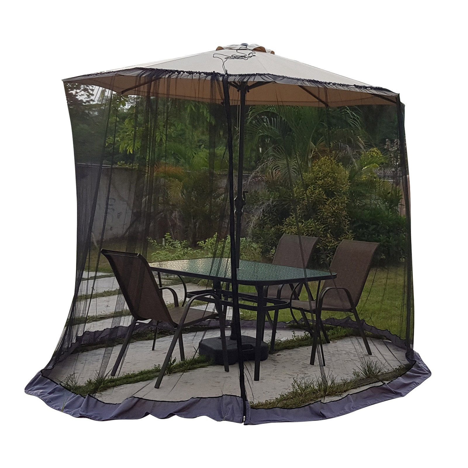 cocosity Moskitonetz 2,3 m Moskitonetz für Sonnenschirme im Freien, Pavillon mückensicher, Großer Raum, leicht und tragbar, mückensicher und belüftet