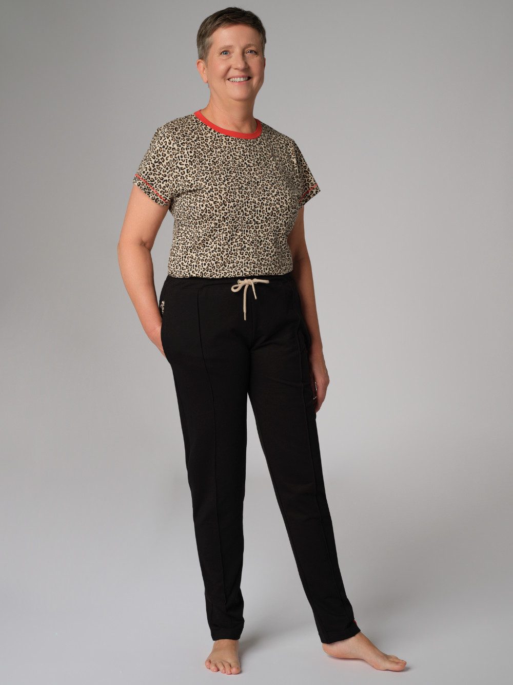 comazo Homewearhose mit eleganter Biese