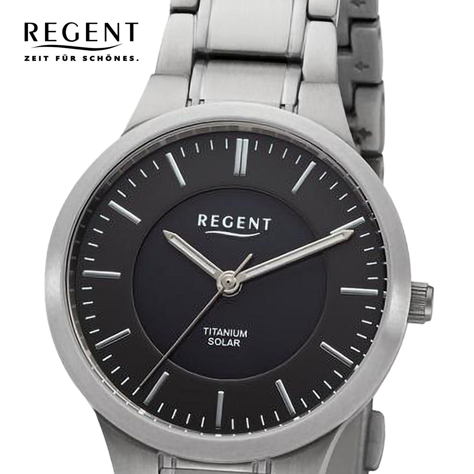 Regent Quarzuhr Regent Damen Armbanduhr Analog, (Analoguhr), Damen Armbanduhr rund, extra groß (ca. 30mm), Metallarmband