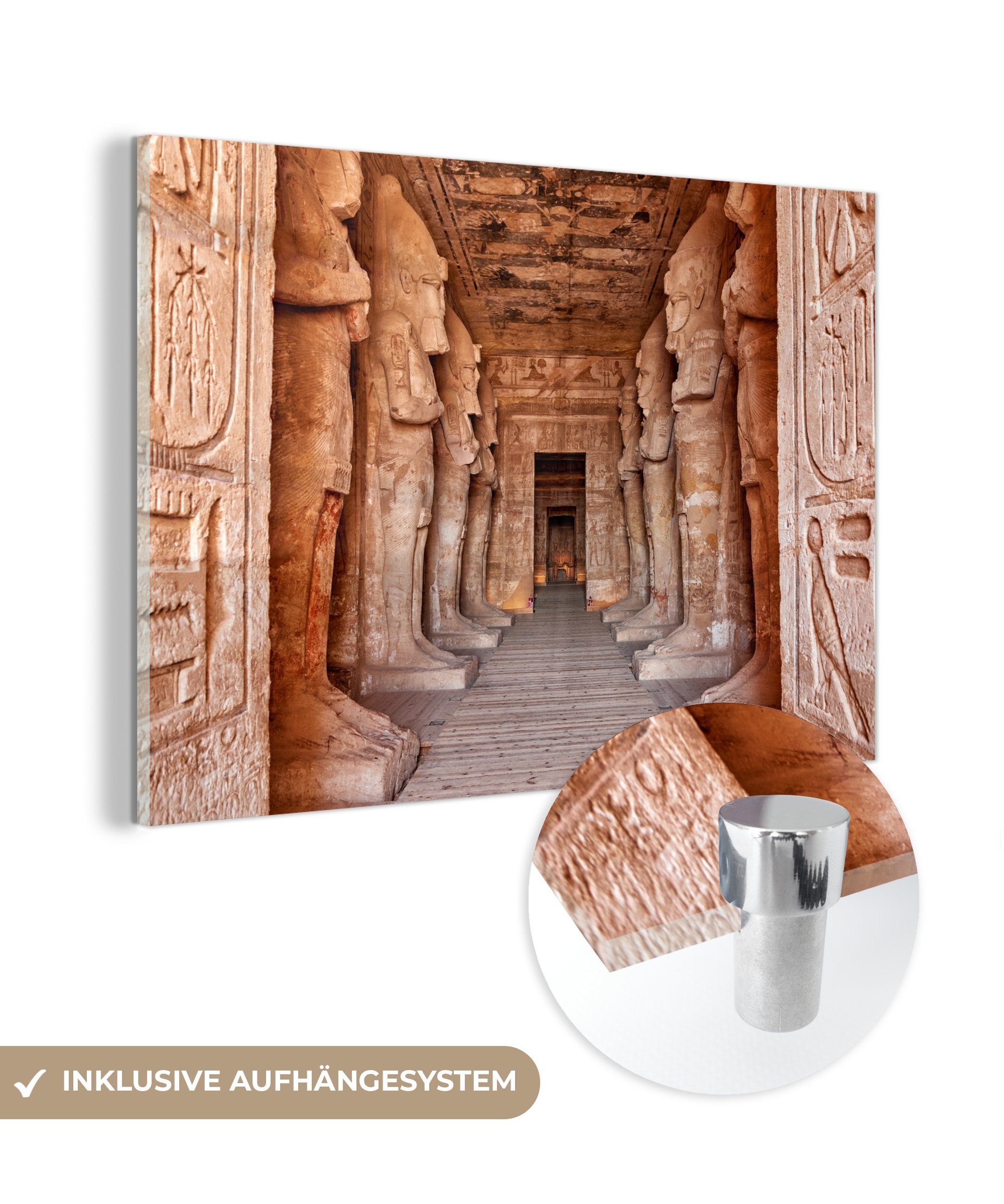MuchoWow Acrylglasbild Das Innere des Tempels von Ramses II. in Abu Simbel in Ägypten, (1 St), Acrylglasbilder Wohnzimmer & Schlafzimmer