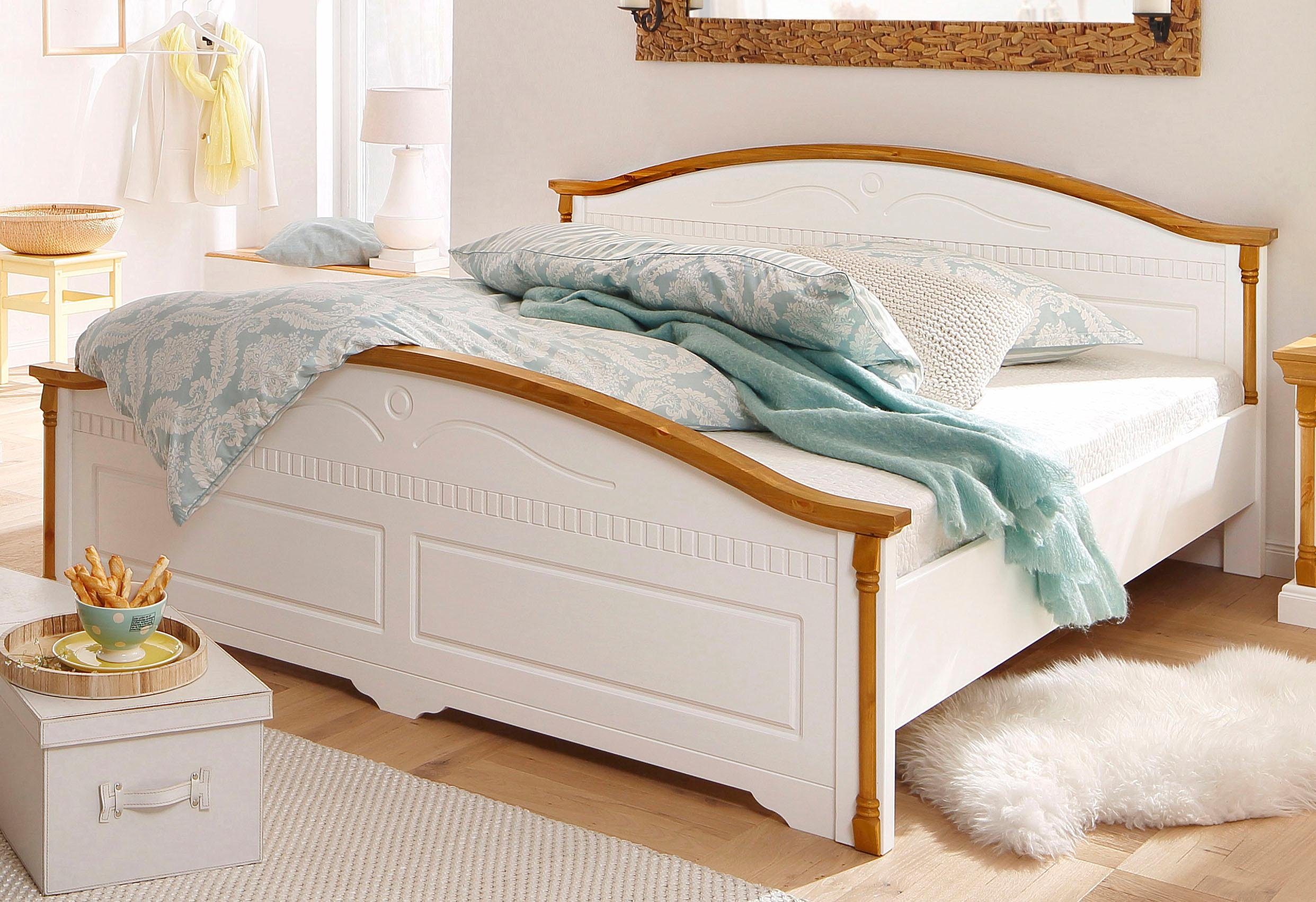 OTTO home Massivholzbett Graz, hohe Belastbarkeit, klassischer Landhausstil, FSC® zertifiziert (Breite/Belastbarkeit 180cm/220 KG, 90cm/=120KG), mit dekorativen – Bild 3 von 5