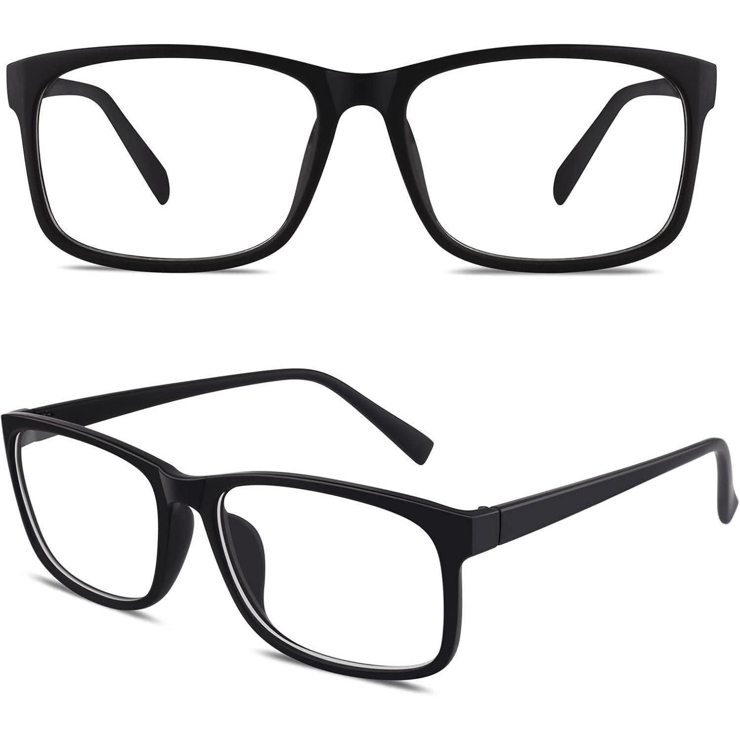 Brille Brille Hornbrille Nerd Fensterglas Damen Herren UV400 A Matte Schwarz