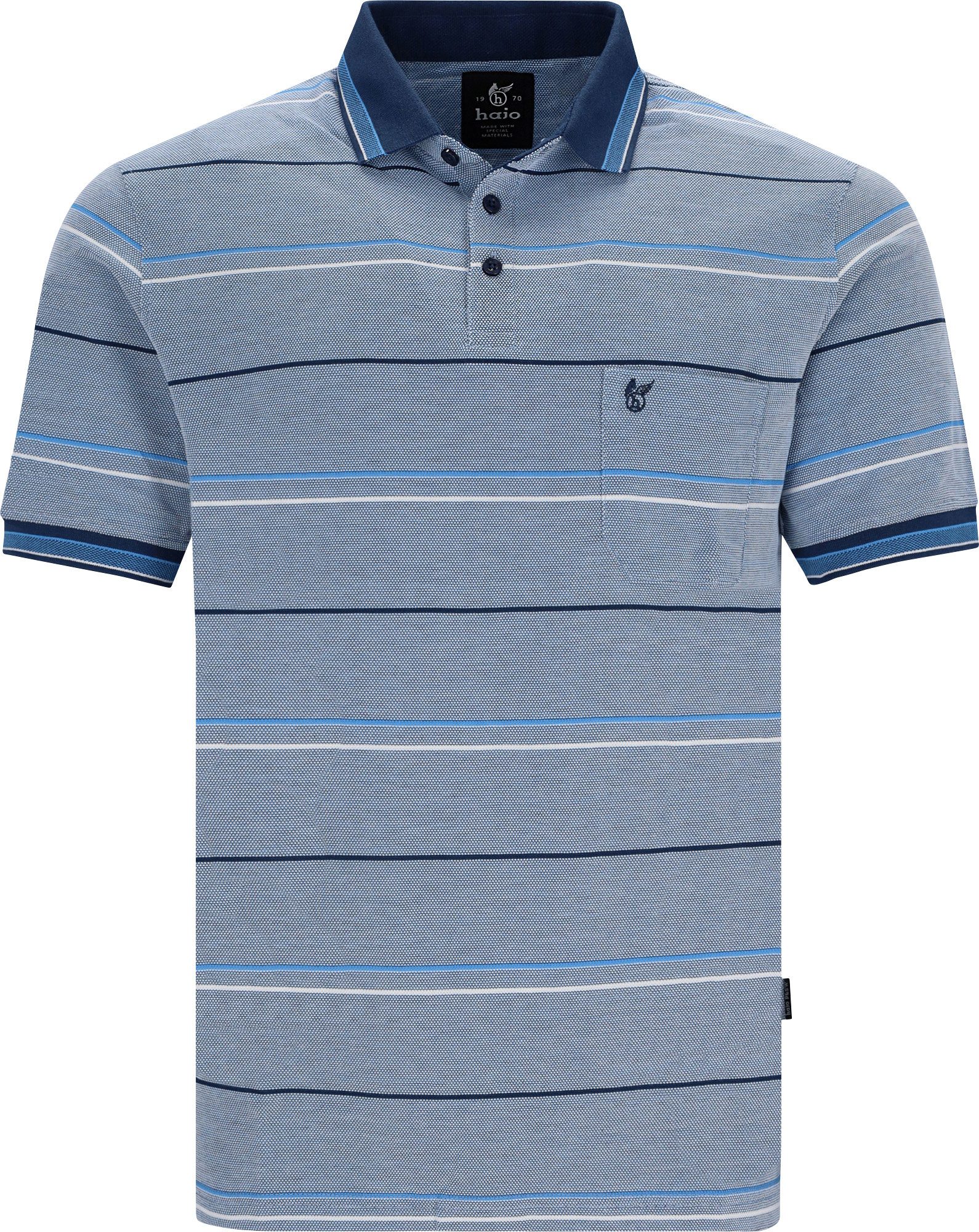 Hajo Sweatshirt Herren-Poloshirt Piqué Streifen günstig online kaufen