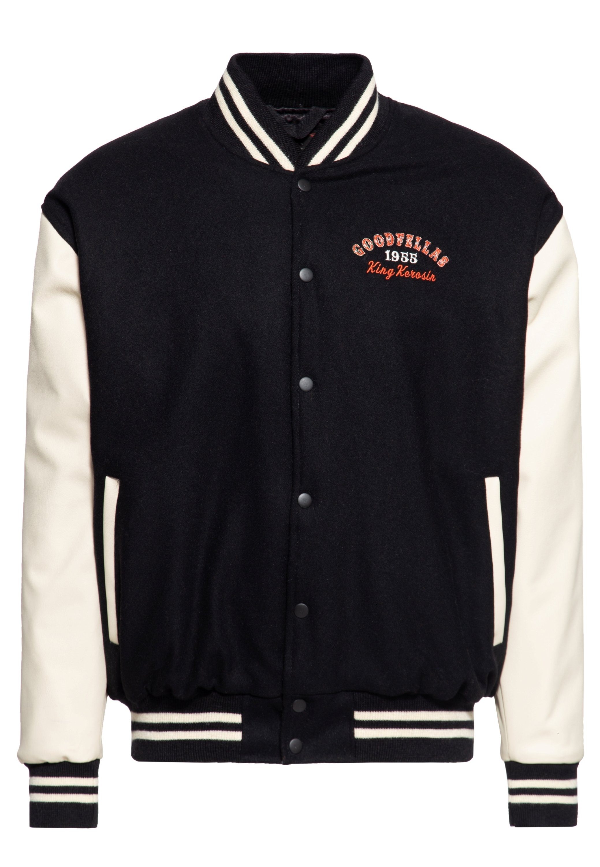 KingKerosin Kapuzensweatjacke Goodfellas Beer (1-tlg) mit Leder sowie hochwertiger plakativer Stickerei