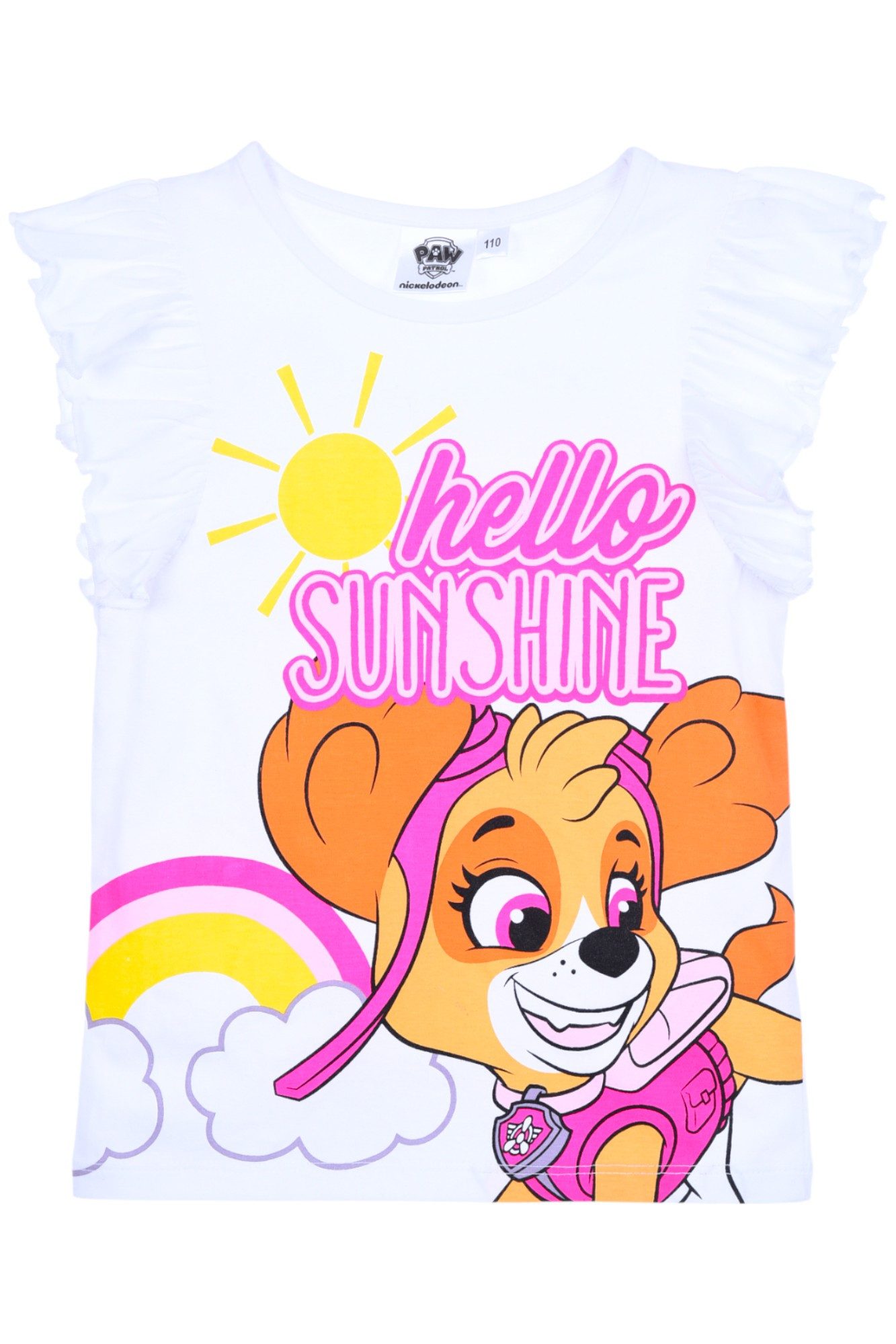 PAW PATROL Rüschentop Skye - hello Sunshine Mädchen Верхний mit Rüschen aus Baumwolle Gr. 98 - 116 cm