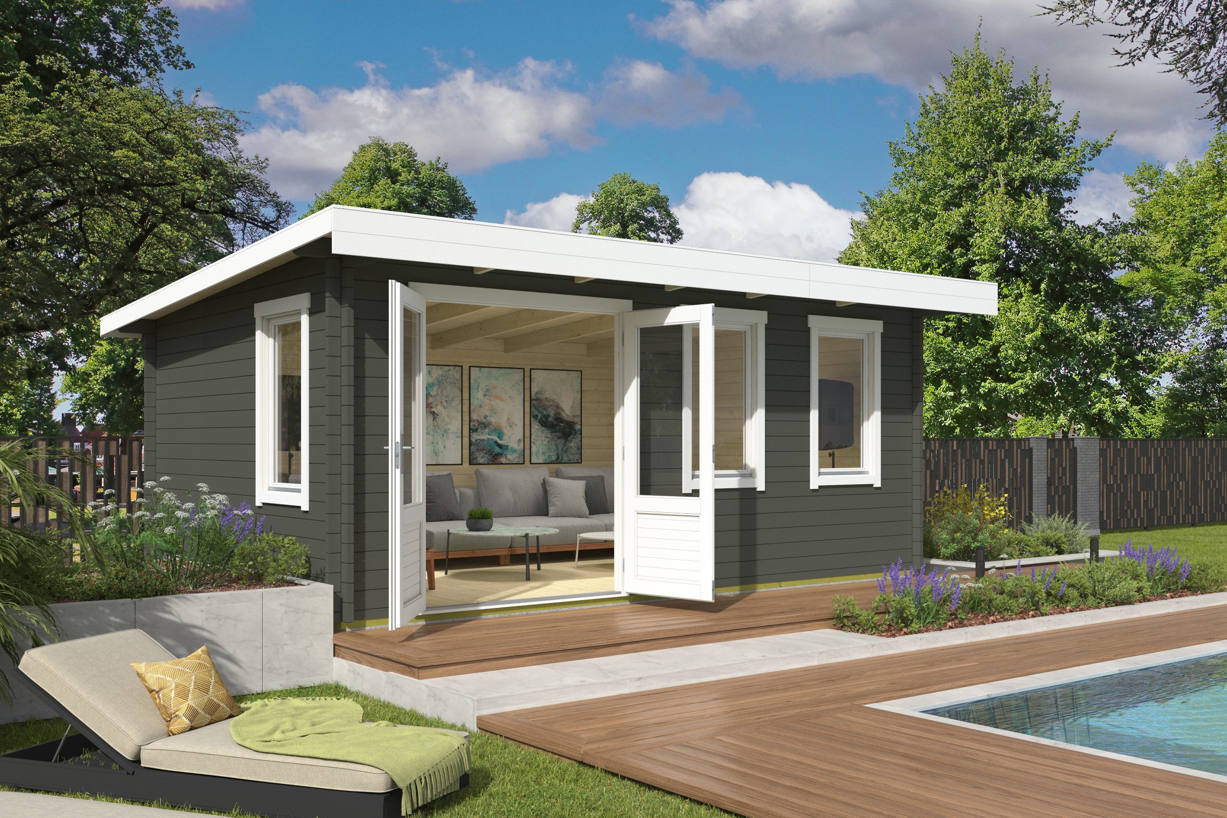 Nordic Holz Gartenhaus BARUDA 53, BxT: 570x415 cm