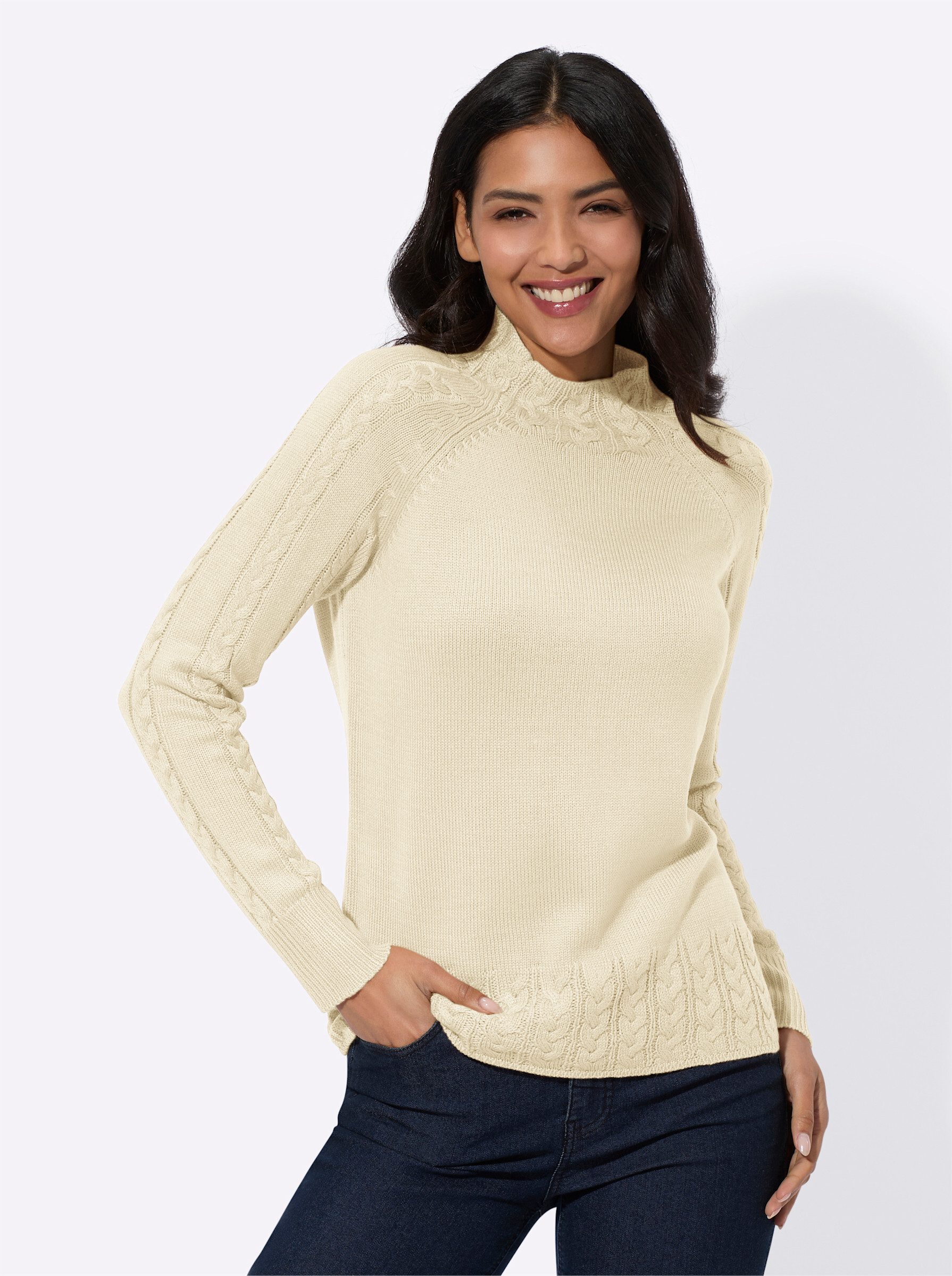 Sieh an! Strickpullover Stehkragenpullover günstig online kaufen