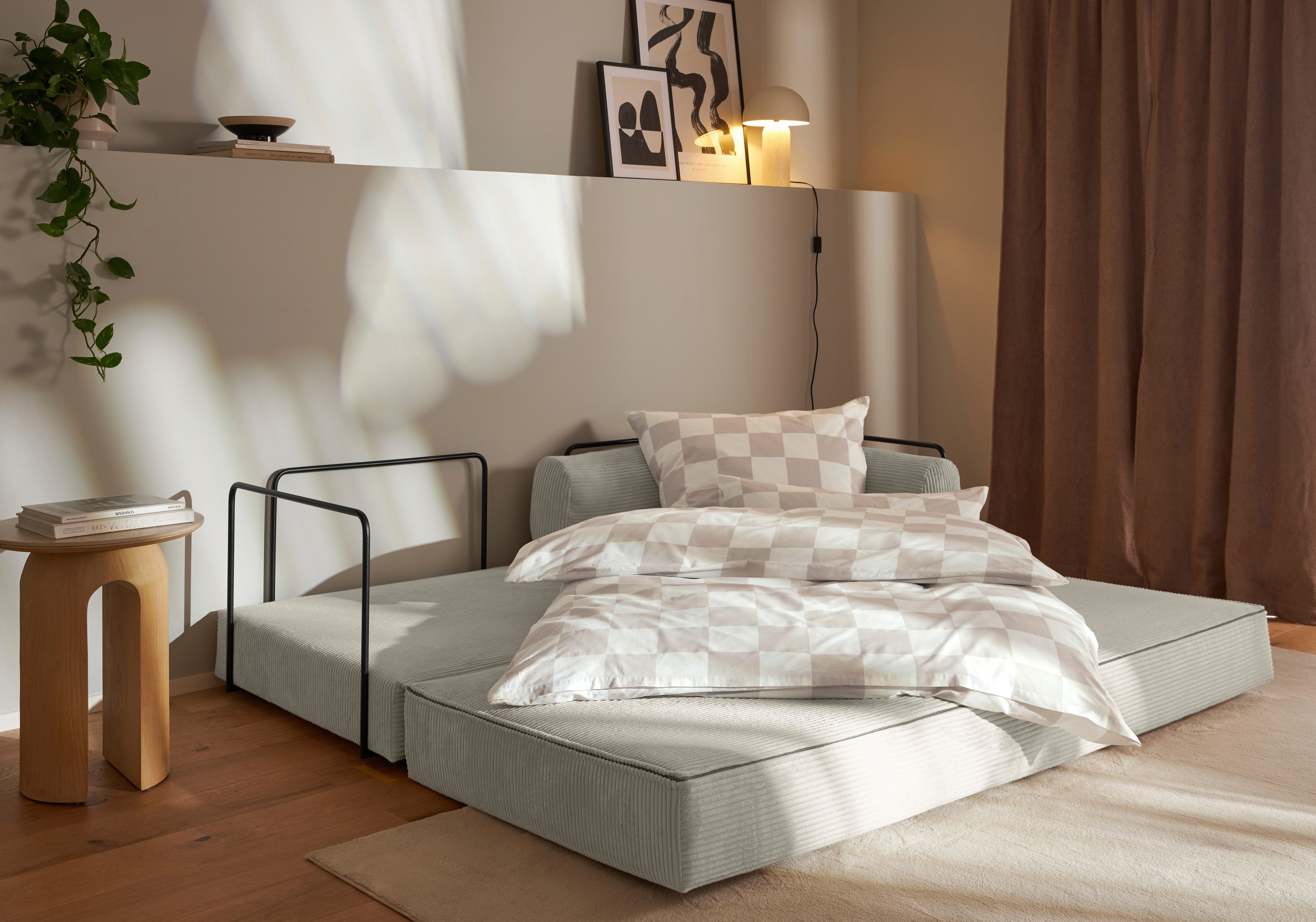 homsy by Ana Johnson Schlafsofa Folda Dauerschläfer, B: 206 cm, Liegefl. 181x198 cm, mit Bett-/Schlaffunktion, inkl. 1x Zierkissen, Tonnentaschenfederkern