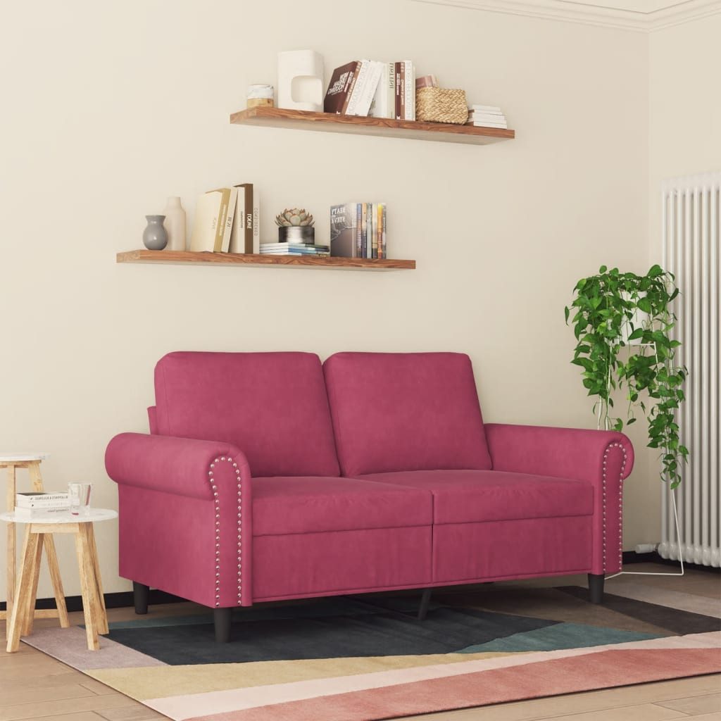 vidaXL Sofa 2-Sitzer-Sofa Weinrot 120 cm günstig online kaufen