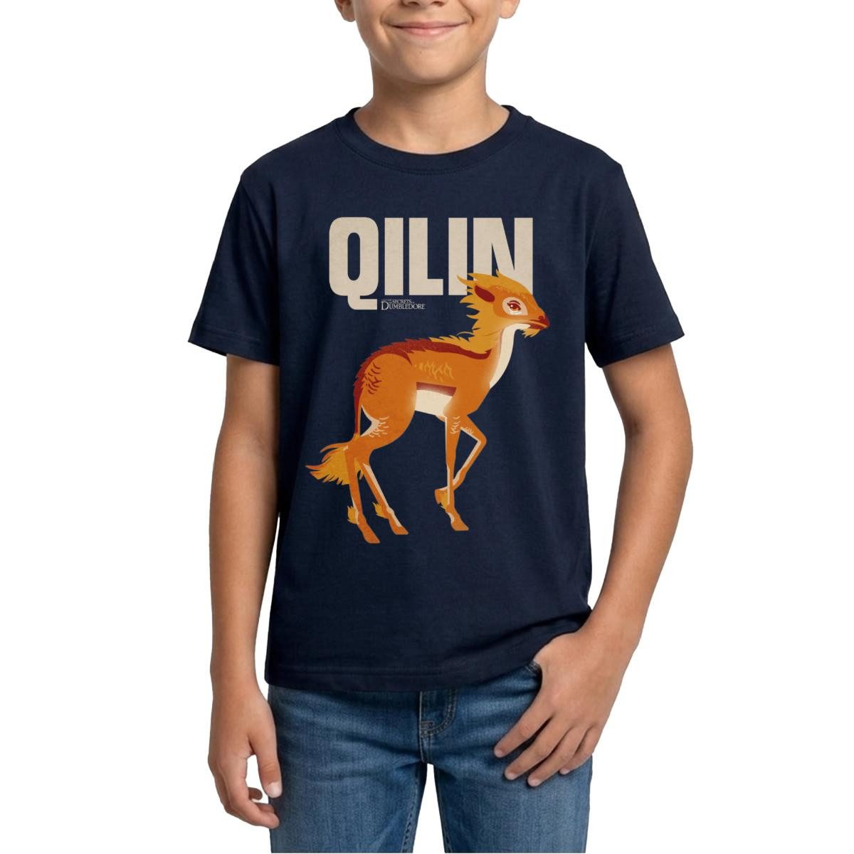 T-Shirt Phantastische Tierwesen 3 Qilin Einhorn Teenager T-Shirt