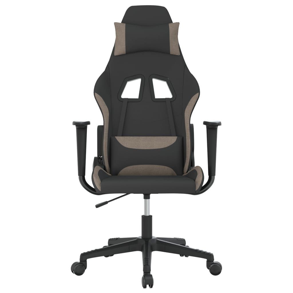 vidaXL Gaming-Stuhl Gaming-Stuhl mit Massagefunktion Schwarz und Taupe Stoff (1 St)