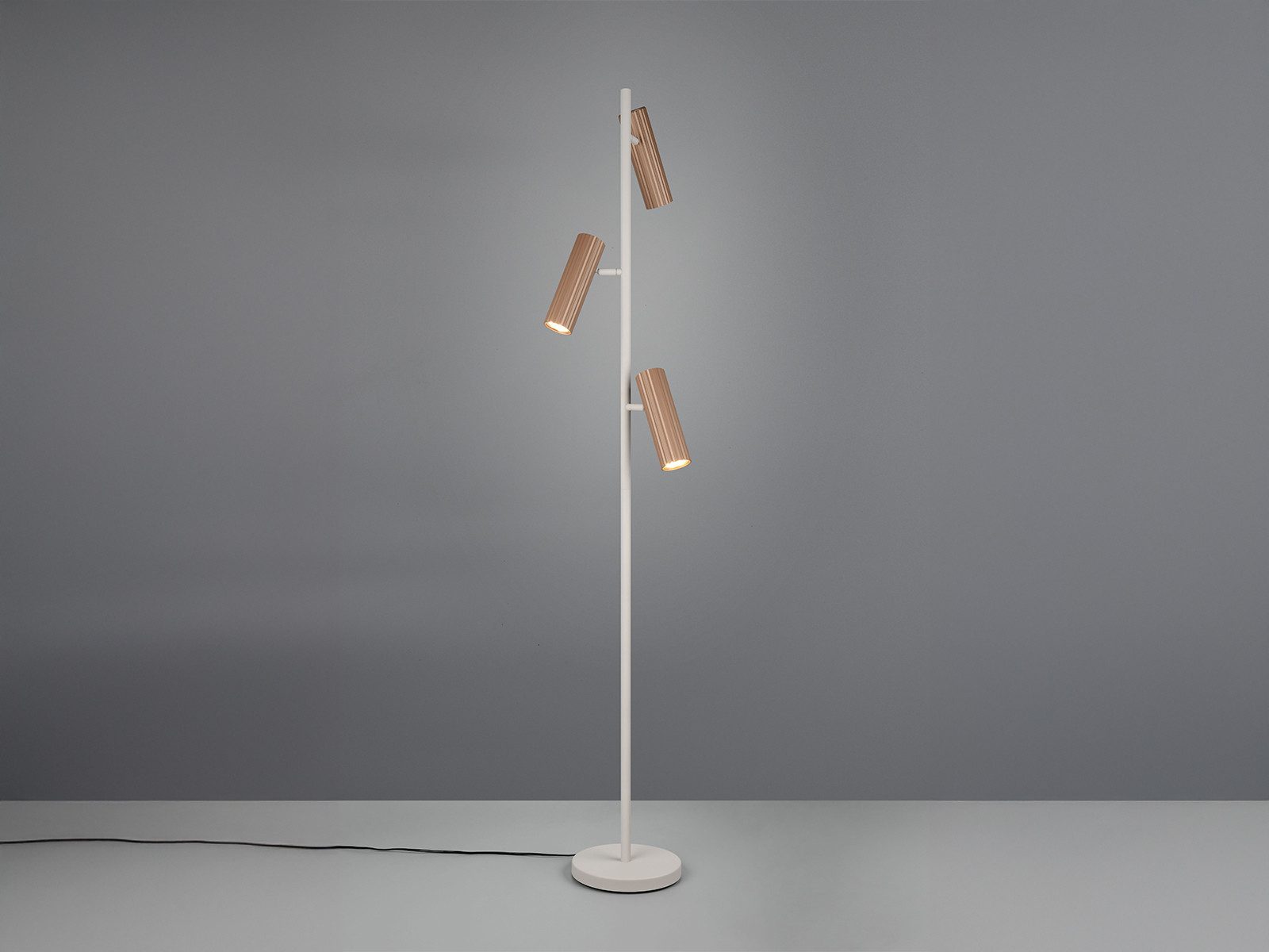 TRIO Leuchten LED Stehlampe, Dimmfunktion, LED wechselbar, Warmweiß, Steh Leselampe stehend für Lese-Ecke Stehleuchte aus Metall Höhe 150cm