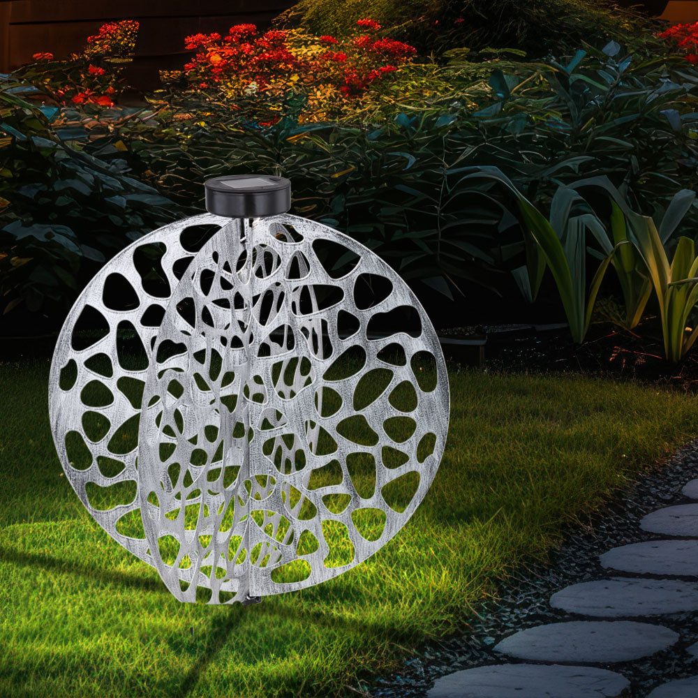 GLOBO LIGHTING LED Solarleuchte, LED-Leuchtmittel fest verbaut, Warmweiß, LED Solarlampe Erdspieß orientalische Dekoleuchte Gartenlampe