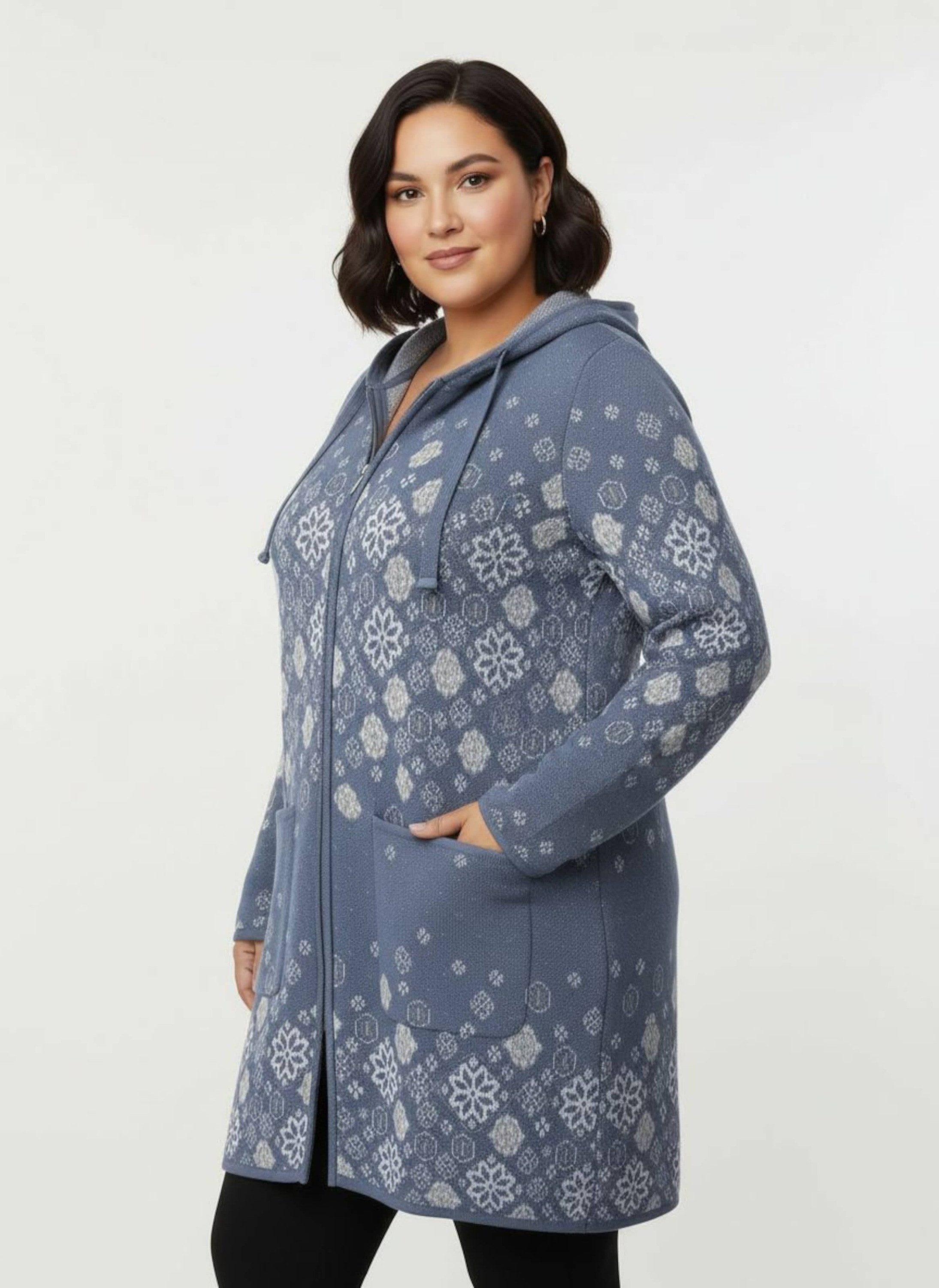 Witt Strickjacke Long-Strickjacke Langarm Jacquard