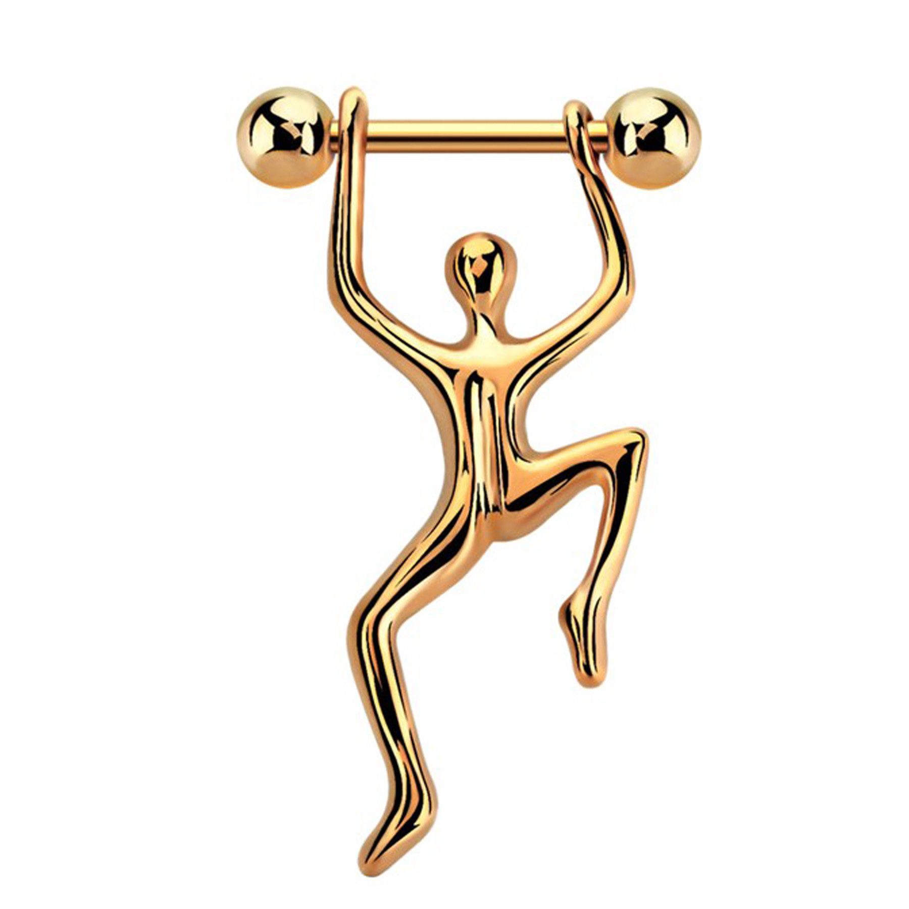 Adelia´s Brustwarzenpiercing Piercing Brustpiercing, Stab und zwei 5 mm Verschlusskugeln aus 316l Stahl