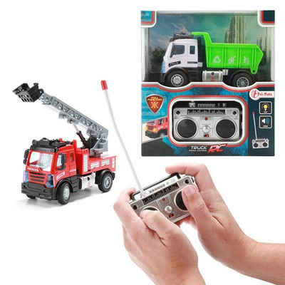 Toi-Toys Spielzeug-Rennwagen Mini Müllwagen oder Feuerwehrauto mit Fernsteuerung