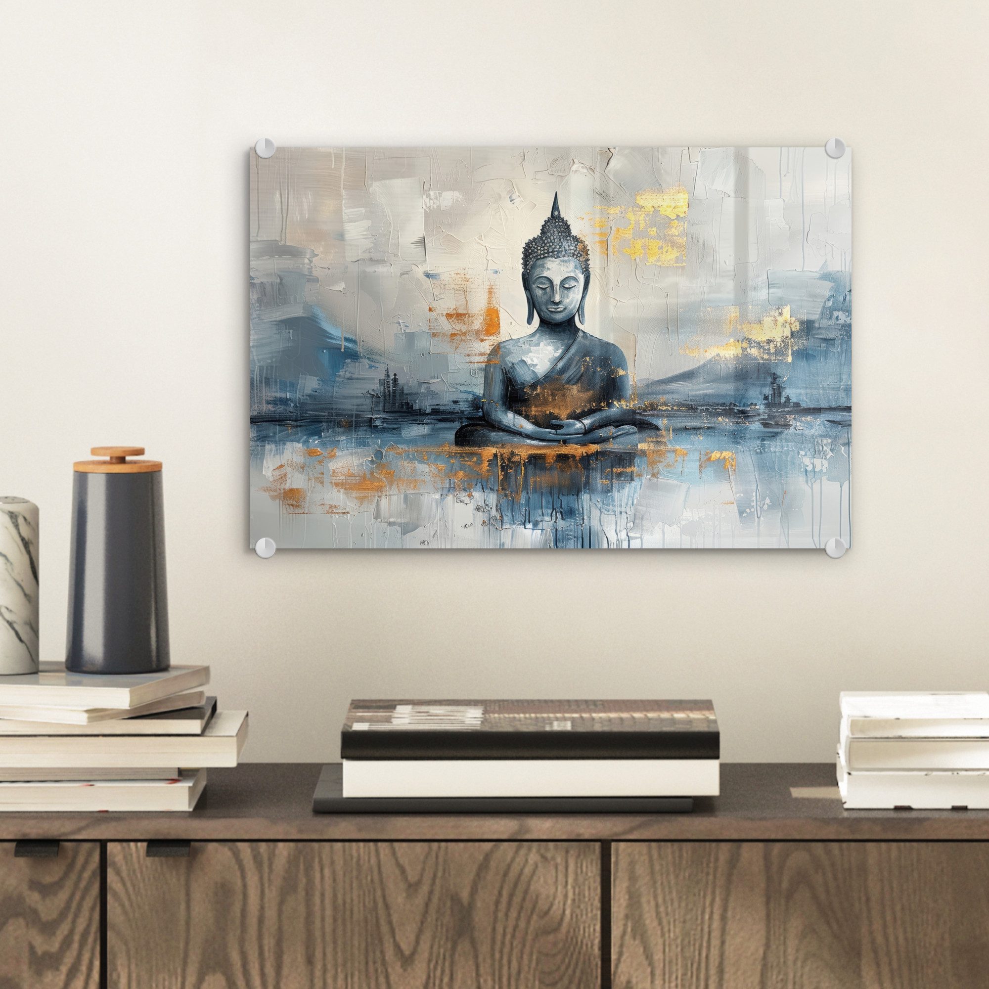 MuchoWow Acrylglasbild Buddha - Gold - günstig online kaufen