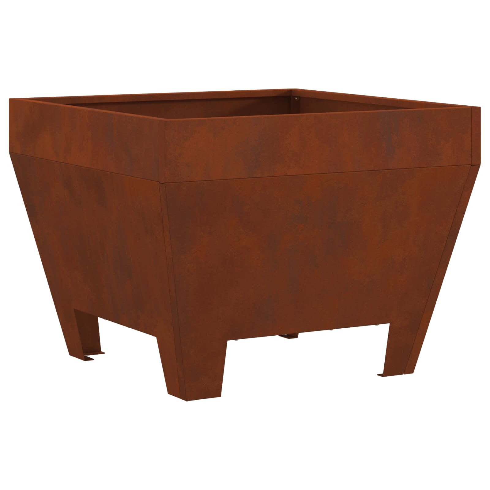 vidaXL Feuerstelle Feuerstelle Braun 50 x 50 x 38 cm Wetterfeststahl, (1-St)