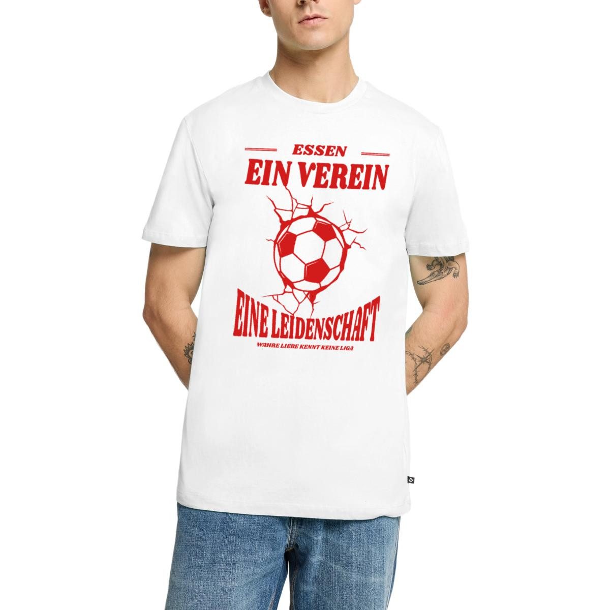 Spreadshirt T-Shirt Essen Fußball Fan Leidenschaft Männer Premium T-Shirt (1-tlg)