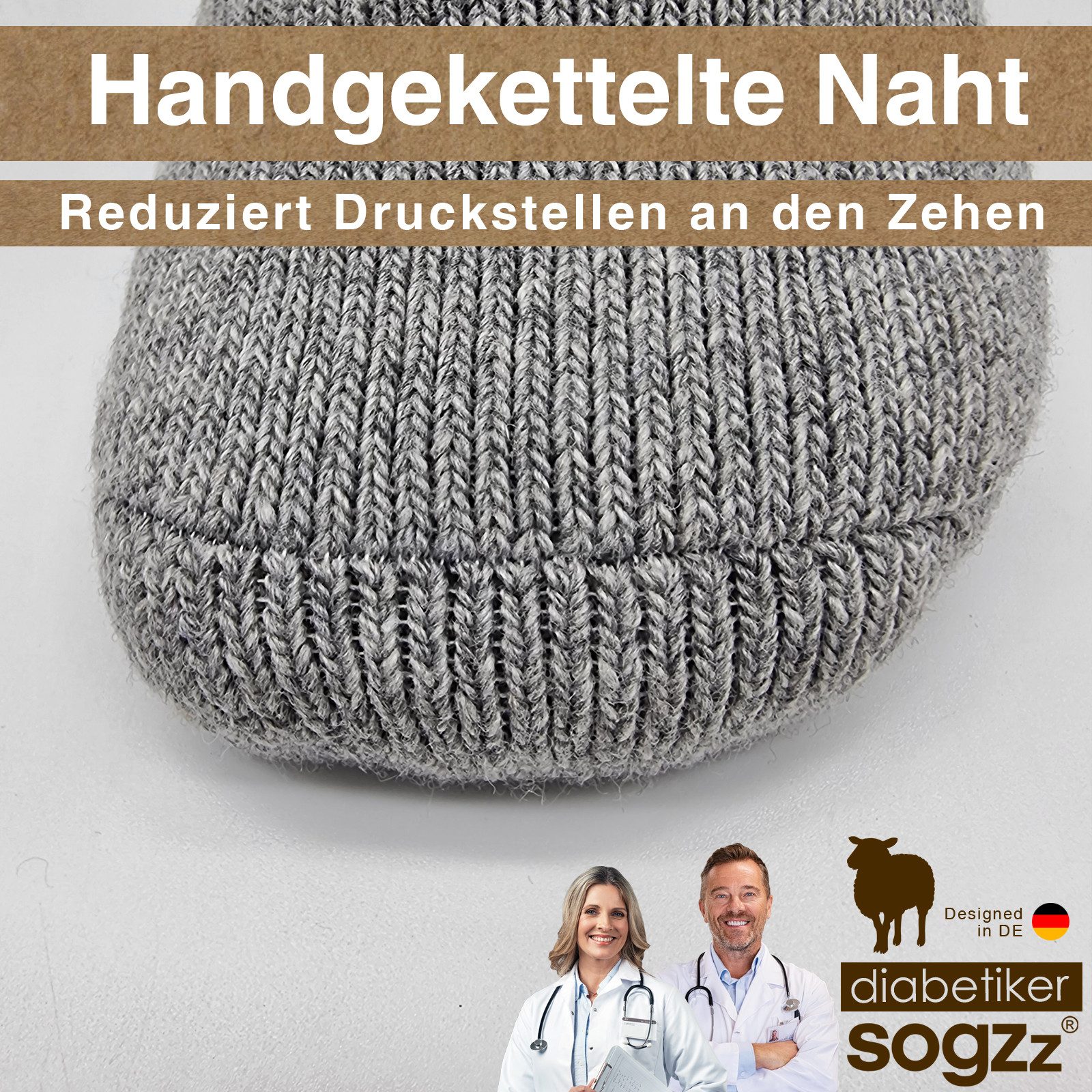 sogzz Diabetikersocken 2 Paar warme Wintersocken aus Premium Schafwolle, Herren Damen Winter (Socken Wolle - Diabetic Winter FX PRO, 2-Paar) – Bild 4 von 5
