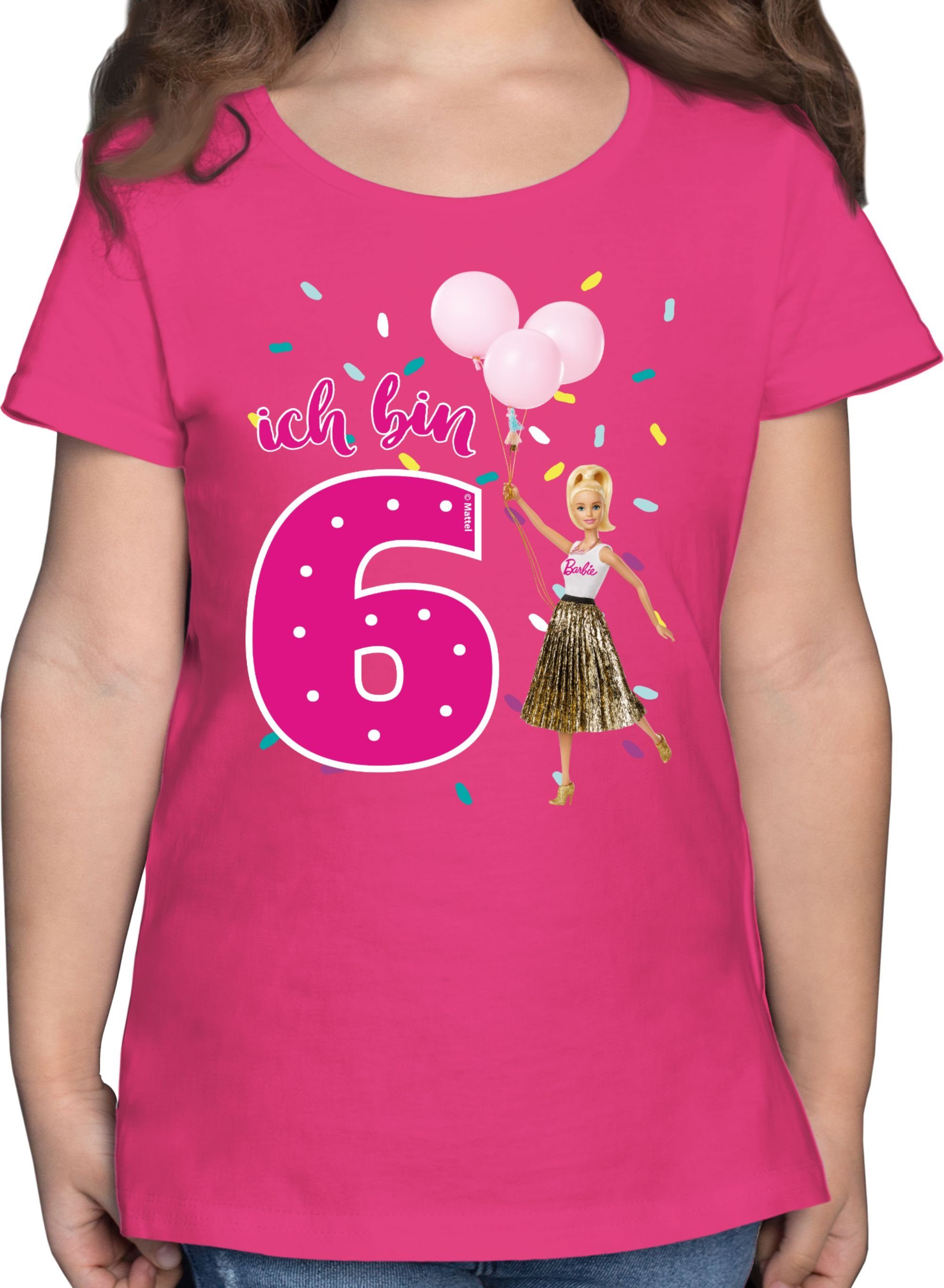 Shirtracer T-Shirt Ich bin 6 - Luftballons Barbie Mädchen