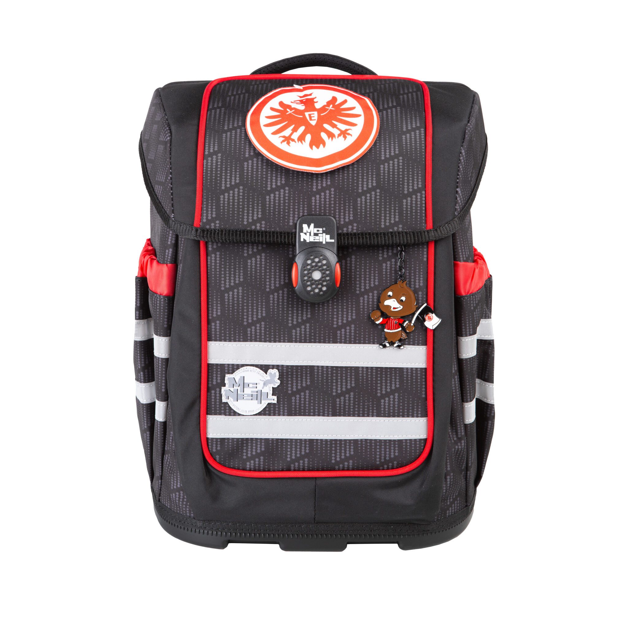 McNeill Schulranzen Schulranzen-Set ERGO COMPACTO, Eintracht Frankfurt 5-teilig (5-teilig), ergonomisch, ClickFlex-Rückensystem, Reflektoren