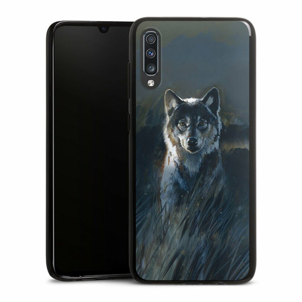 DeinDesign Handyhülle Wolf Natur Malerei Wolf 2, Samsung Galaxy A70 Silikon Hülle Bumper Case Handy Schutzhülle