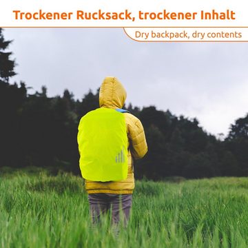 ECENCE Rucksack-Regenschutz 1x Regenschutz Rucksack 35-45L mit Gelb Überzug