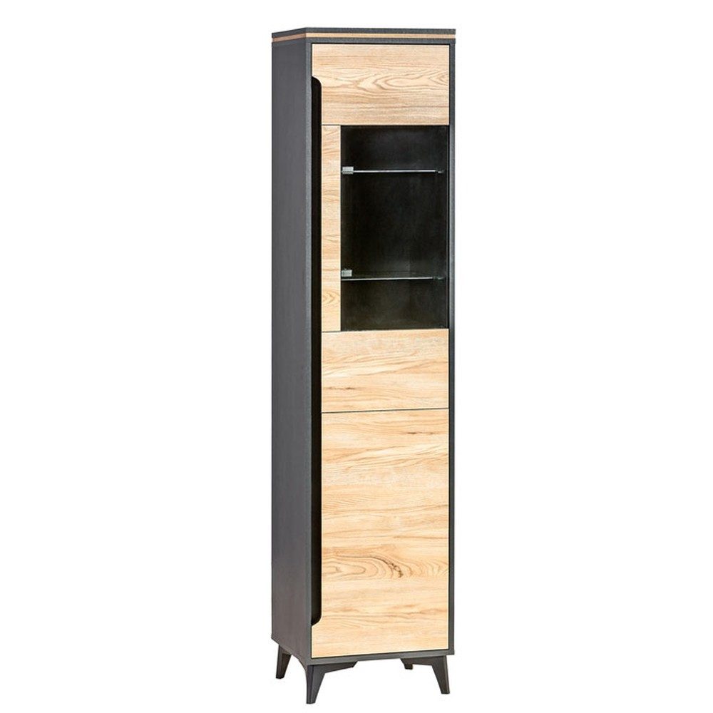 Vitrine Brauner Wandschrank für Wohnstil - Anrichte Regal Kollektion