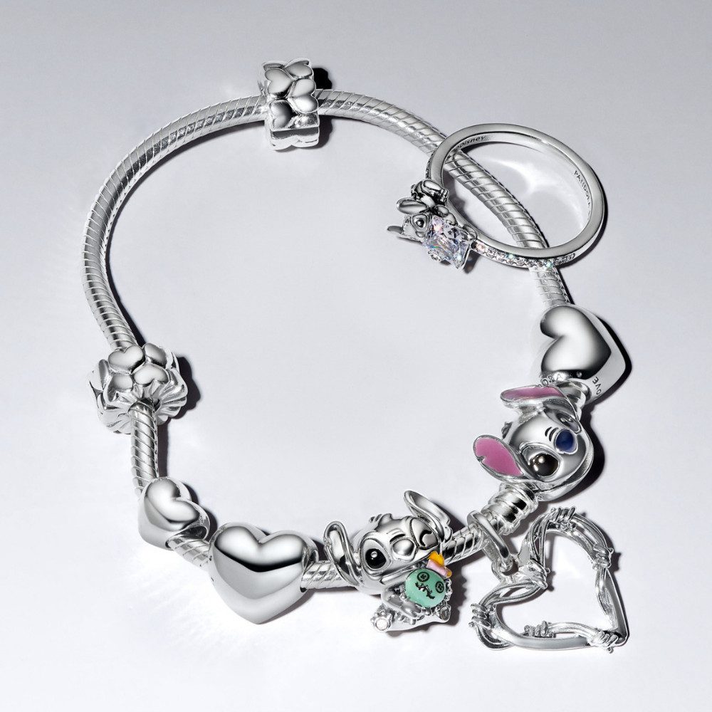 Pandora Charm-Einhänger 794554C01, Disney, Stitch, Scrump, Murano-Glas