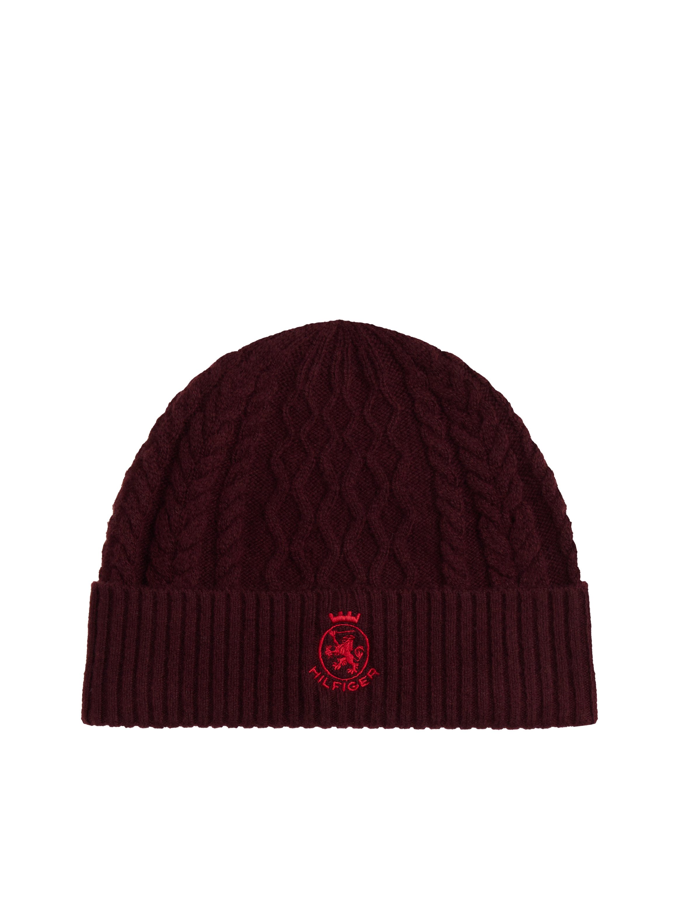 Tommy Hilfiger Beanie TH CREST KNIT Zopfstrickmuster, mit TH-Wappen günstig online kaufen