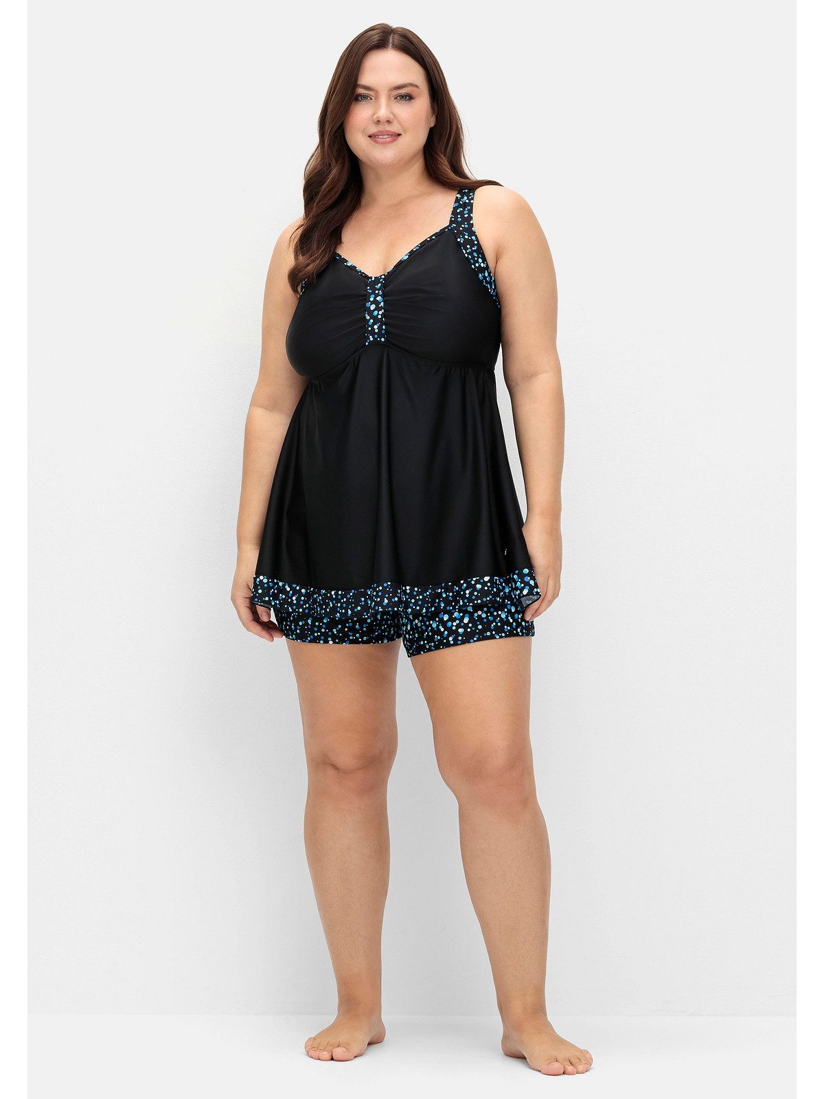 Sheego Tankini-Top Große Größen, in Longform, mit Pünktchenprint