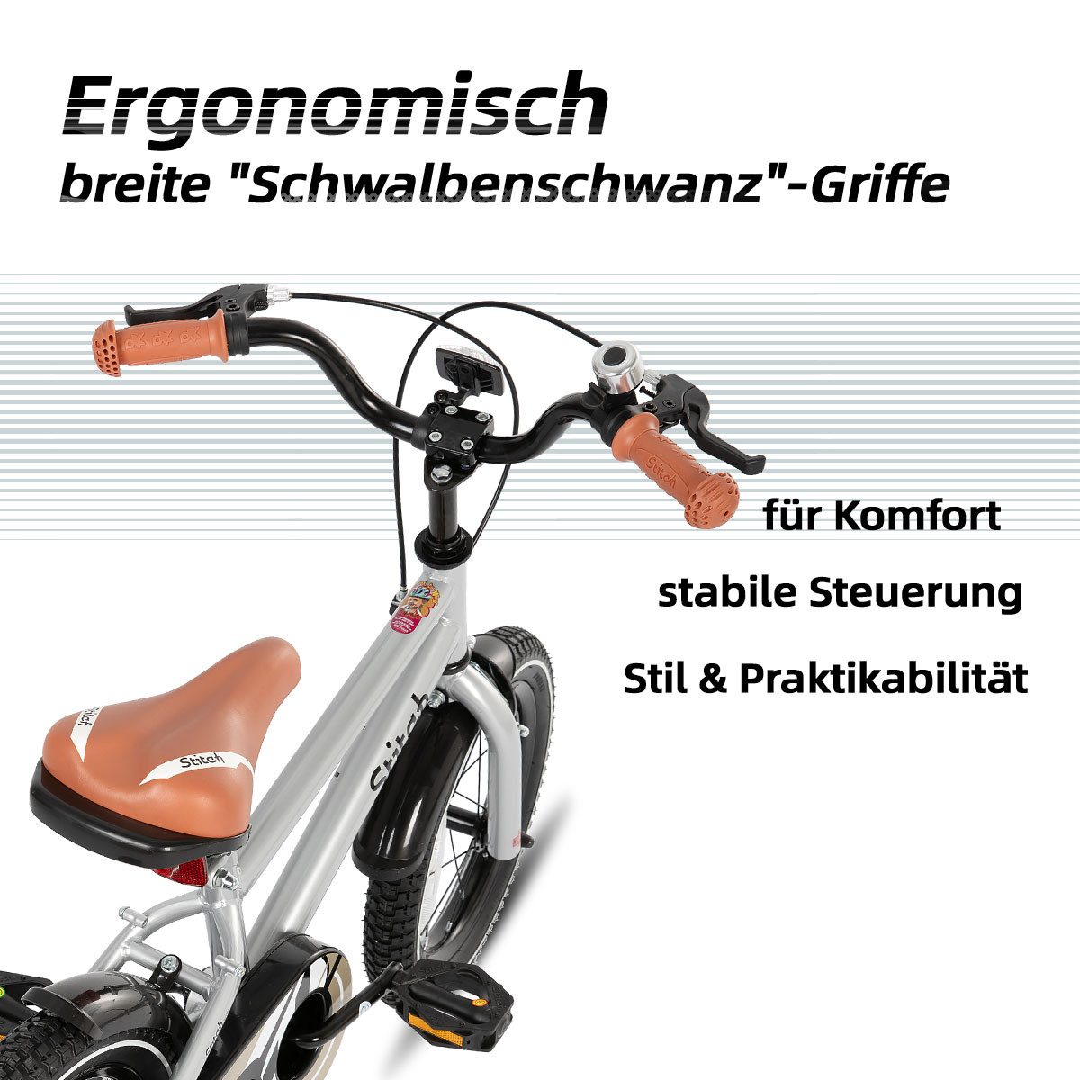 JOYSTAR Kinderfahrrad Totem 12/14/16/18/20 Zoll Kinderfahrrad für 2-11 jährige Jungen, mit Stützräder, Kotflügel, Front and rear dual brakes, Reflektorplatte