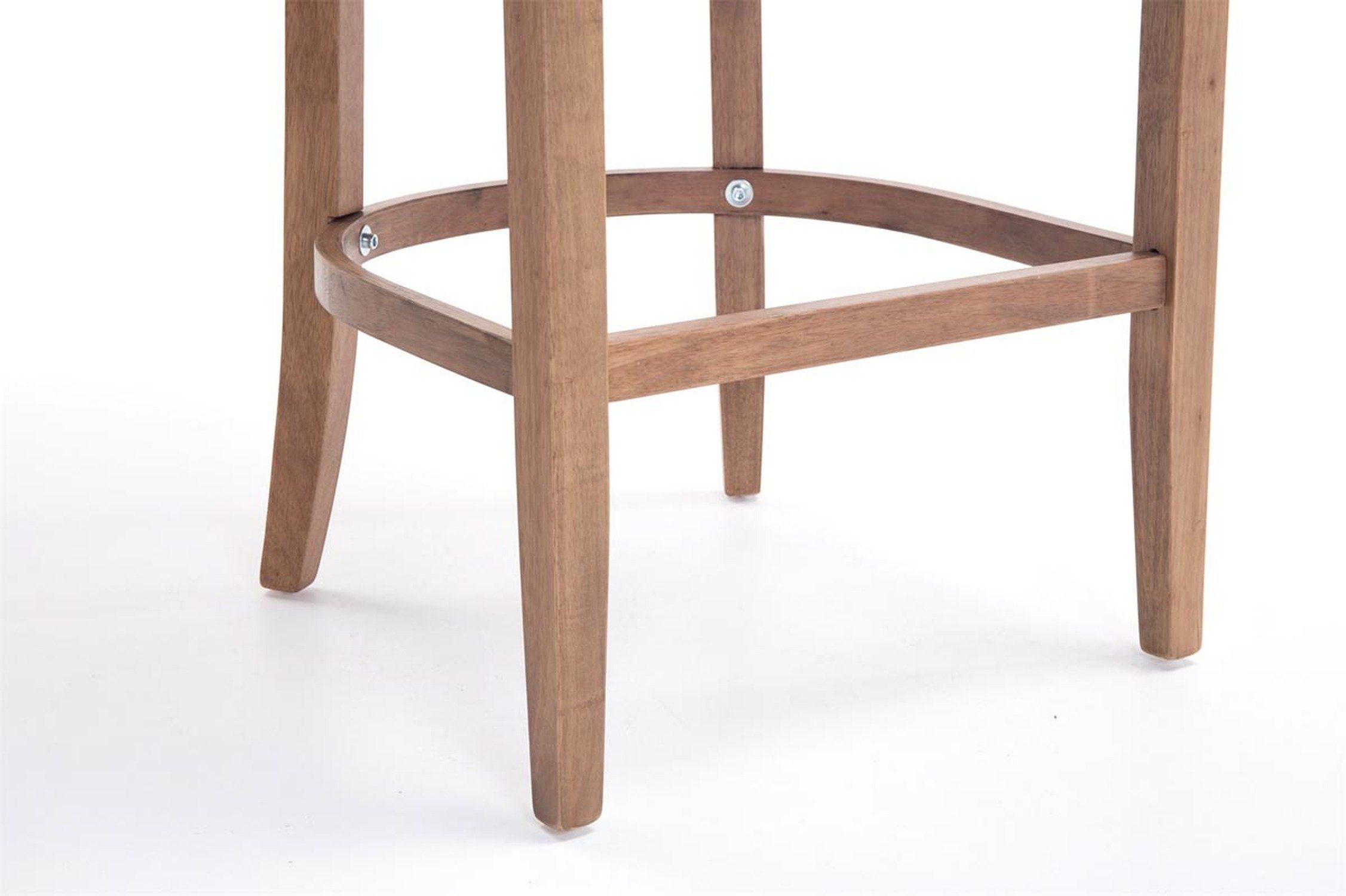 Fußstütze Sitzfläche: und für & - Holz 4-Fuß Antik Barhocker TPFLiving Theke Stoff (mit Schwarz Küche), Gestell hellbraun Lakewood Rückenlehne Hocker -