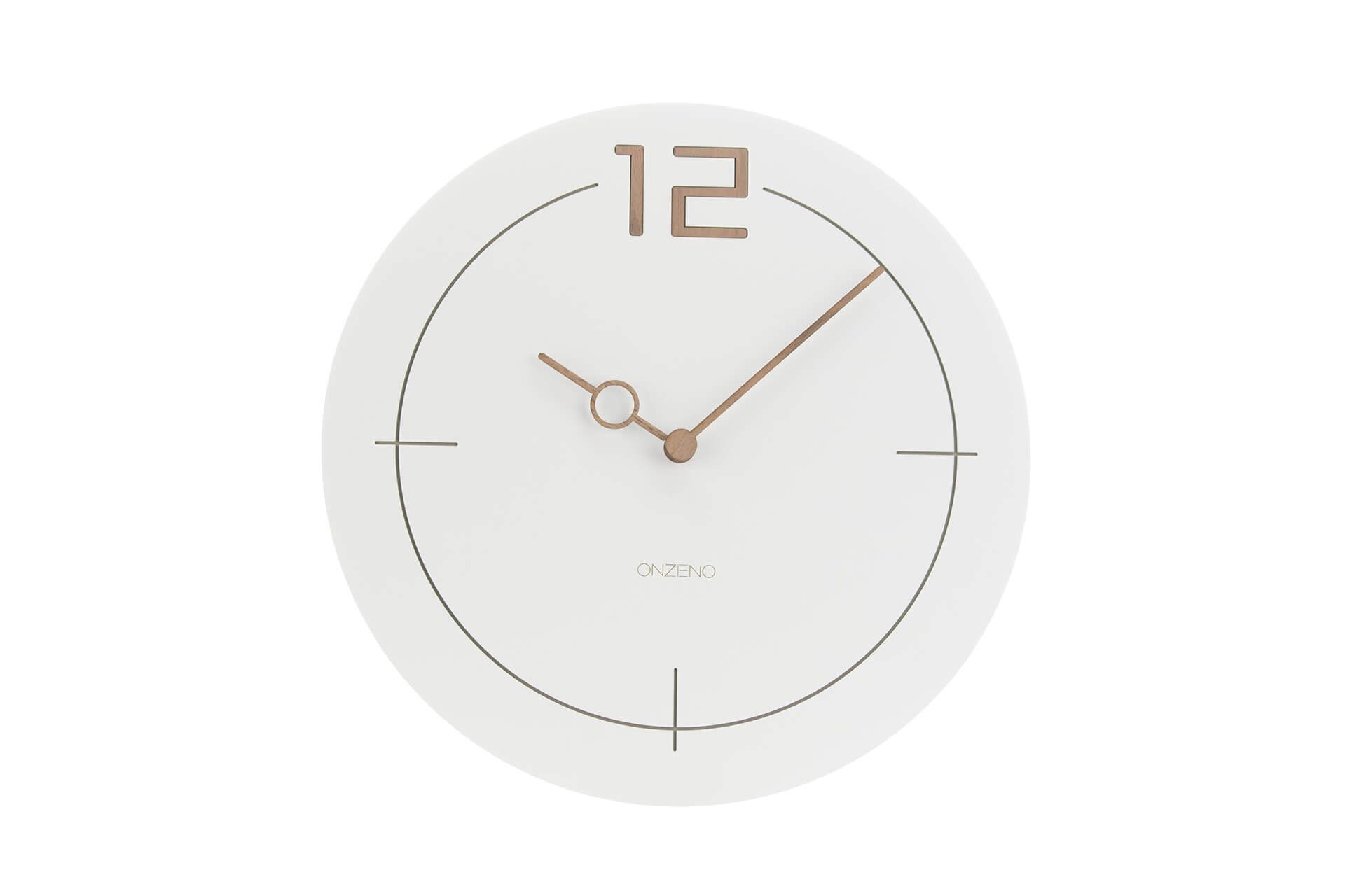 ONZENO Design-Uhr) WHITE. (handgefertigte 29x29x0.9 Wanduhr THE cm