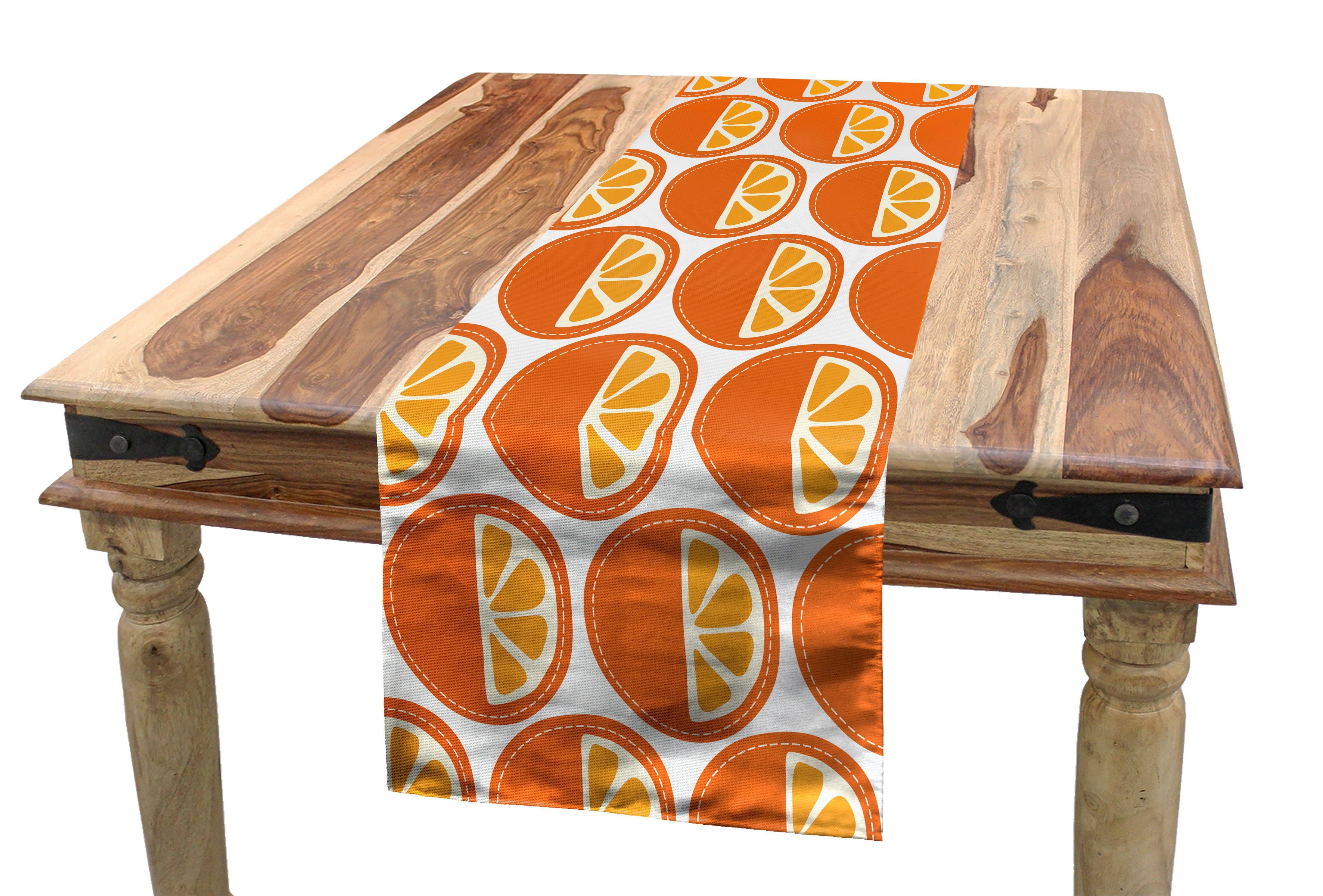 Abakuhaus Tischläufer Esszimmer Küche Rechteckiger Dekorativer Cartoon Muster-Kunst Obst orange Tischläufer