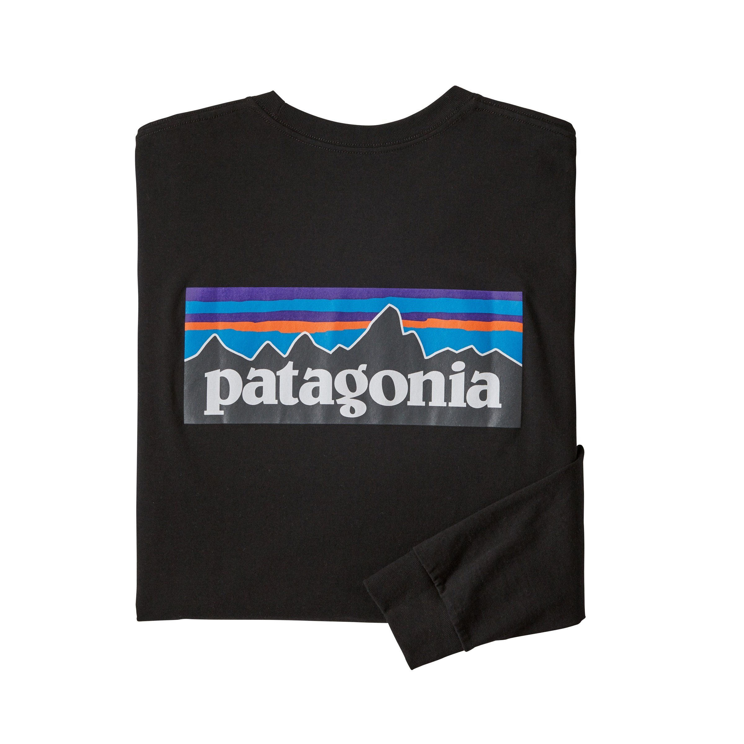Patagonia Patagonia L/S black P-6 Responsibili-Tee Adult Langarmshirt Herren Langarmshirt Logo