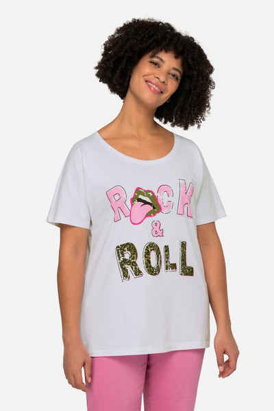 Angel of Style Rundhalsshirt T-Shirt oversized Rock & Roll Rundhals Halbarm