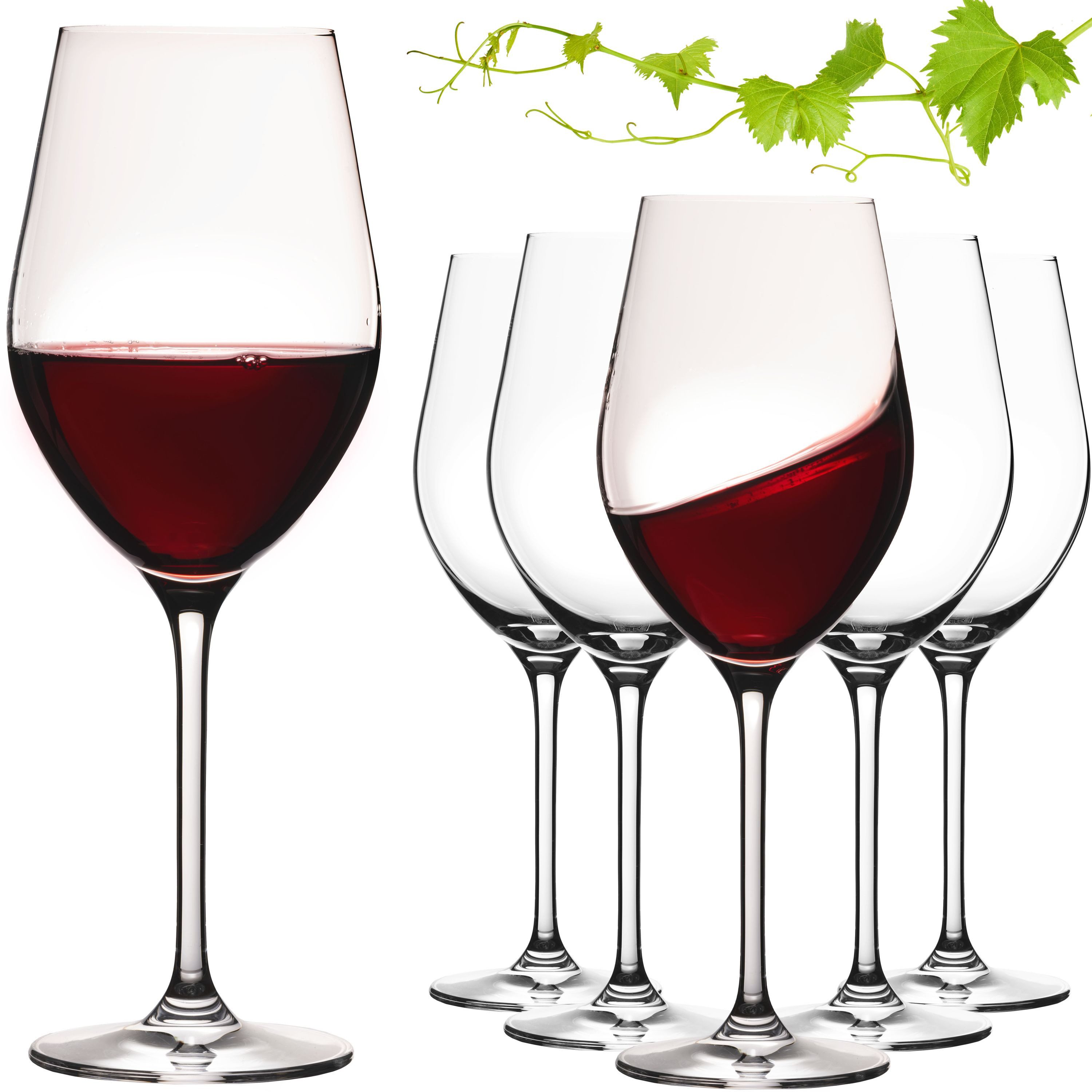 IMPERIAL glass Weinglas Rotweingläser 300ml Set 6-Teilig "Sydney", Crystalline Glas, Bordeauxgläser aus Crystalline Glas Weinglas Spülmaschinenfest