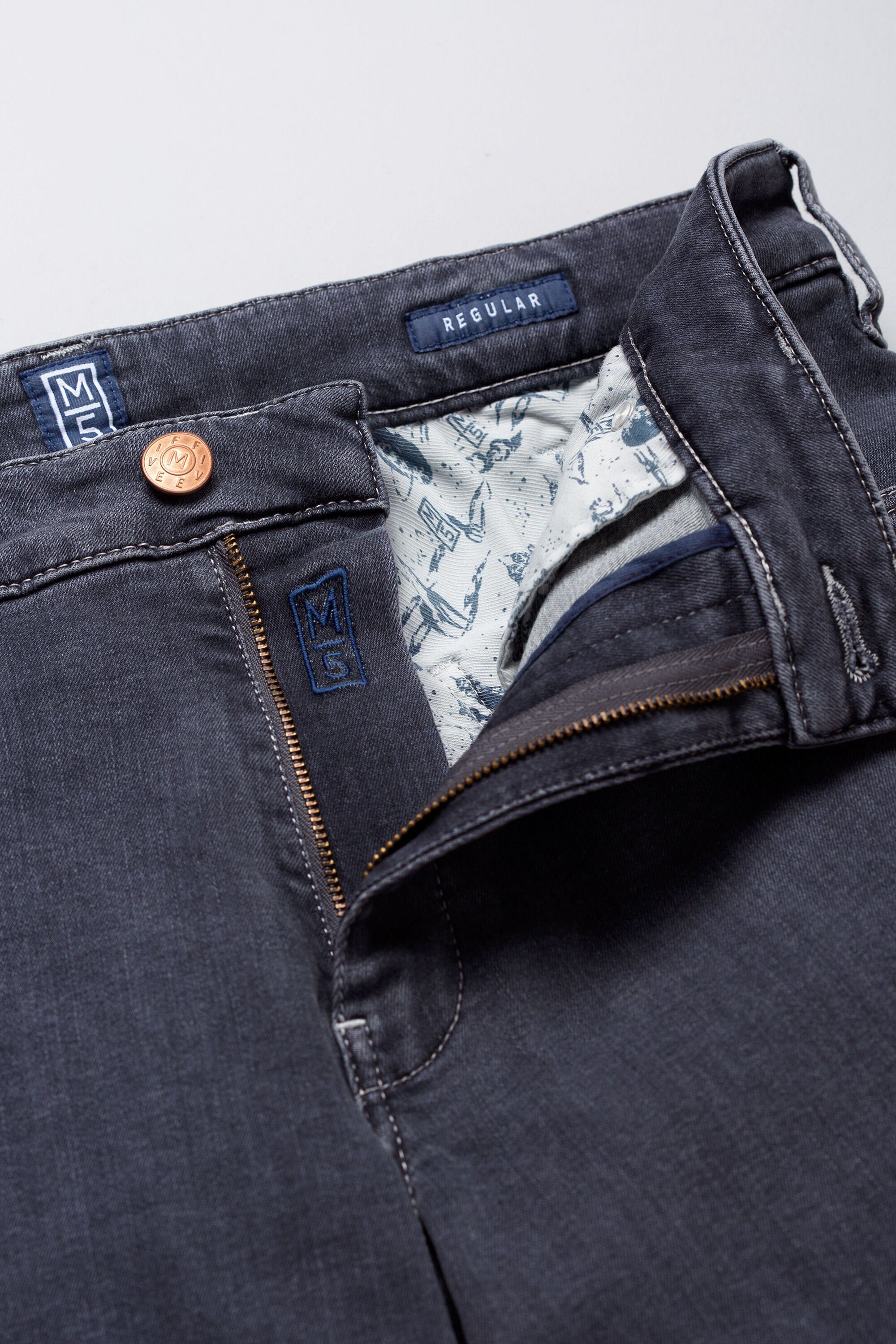 MEYER mid 5-Pocket-Jeans grey