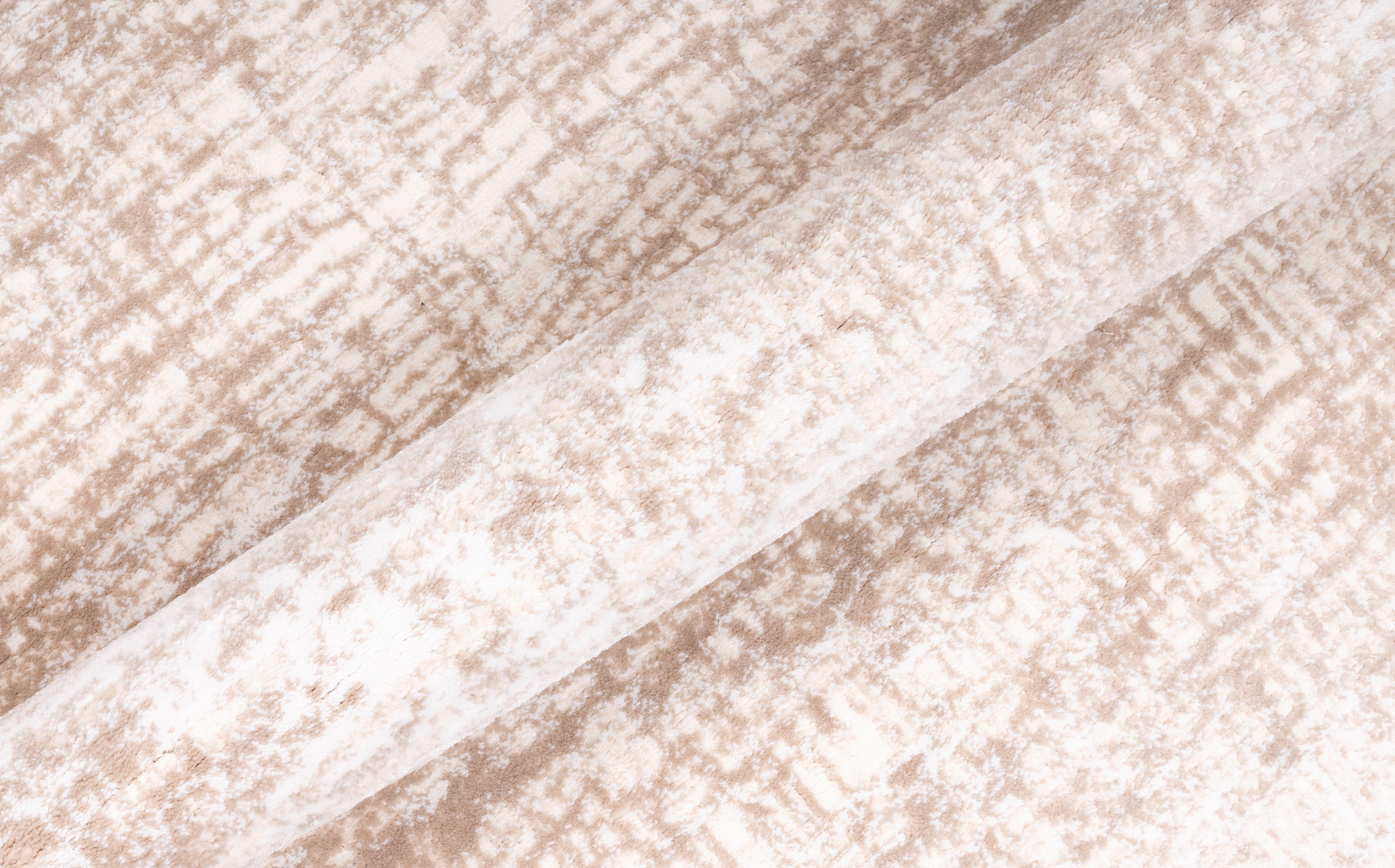 Teppich Ariano, beige affaire, rund, Vintage, 12 Glanz, Schrumpf-Carving-Effekt Höhe: dezenter Home mm, Hoch-Tief-Struktur