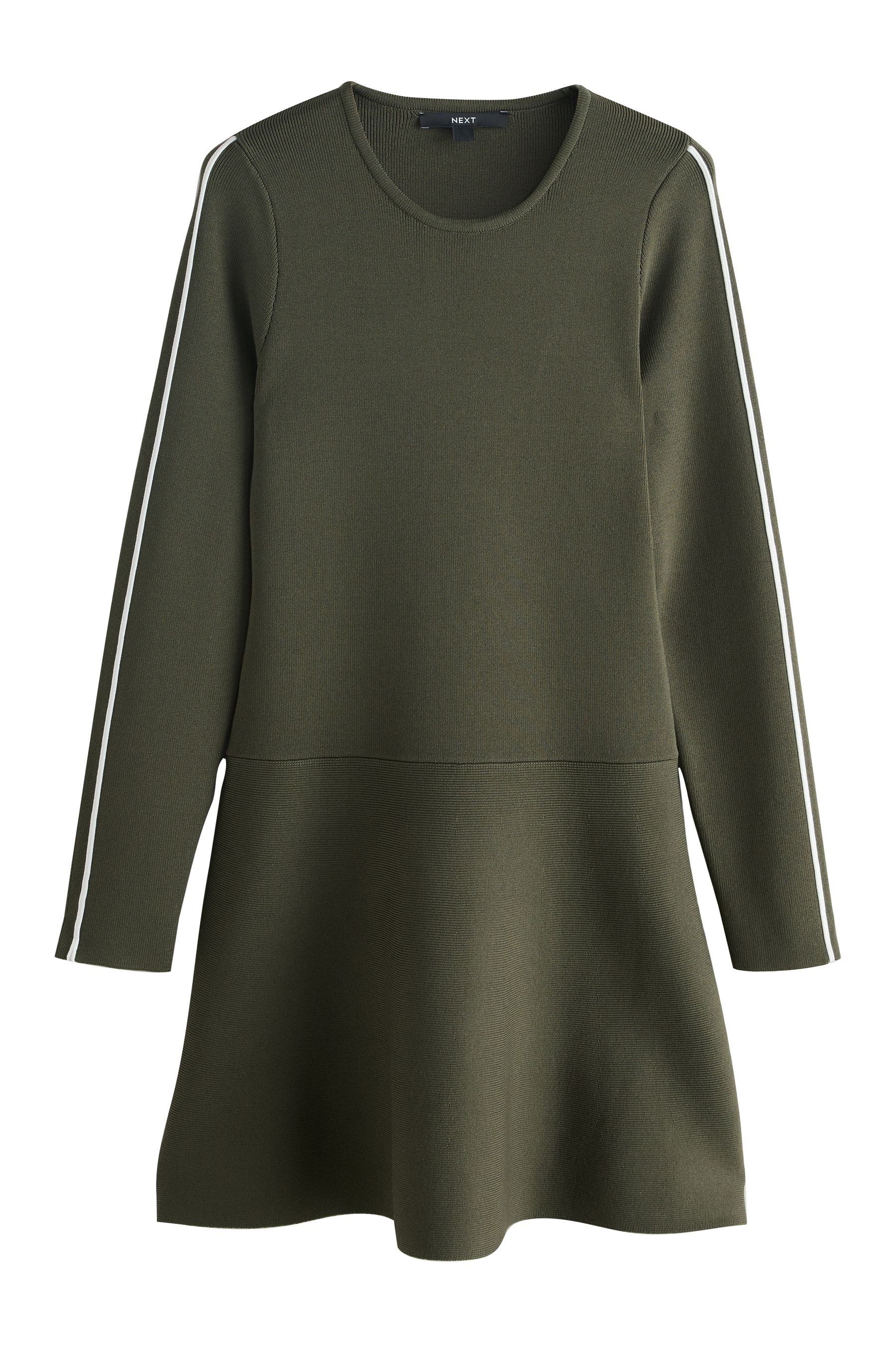 Next Minikleid Minikleid mit Rundhalsausschnitt und Randstreifen (1-tlg)