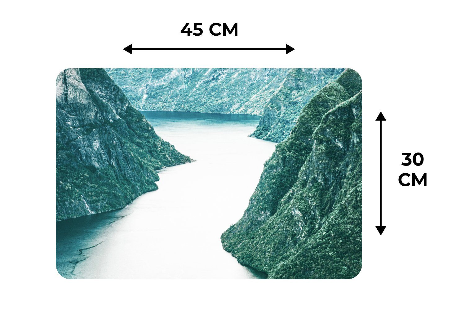 Platzset, Natur Berge (6-St), MuchoWow, - Platzdecken, Grün Platzmatte, Platzset, - Schmutzabweisend - Fluss, Tischmatten