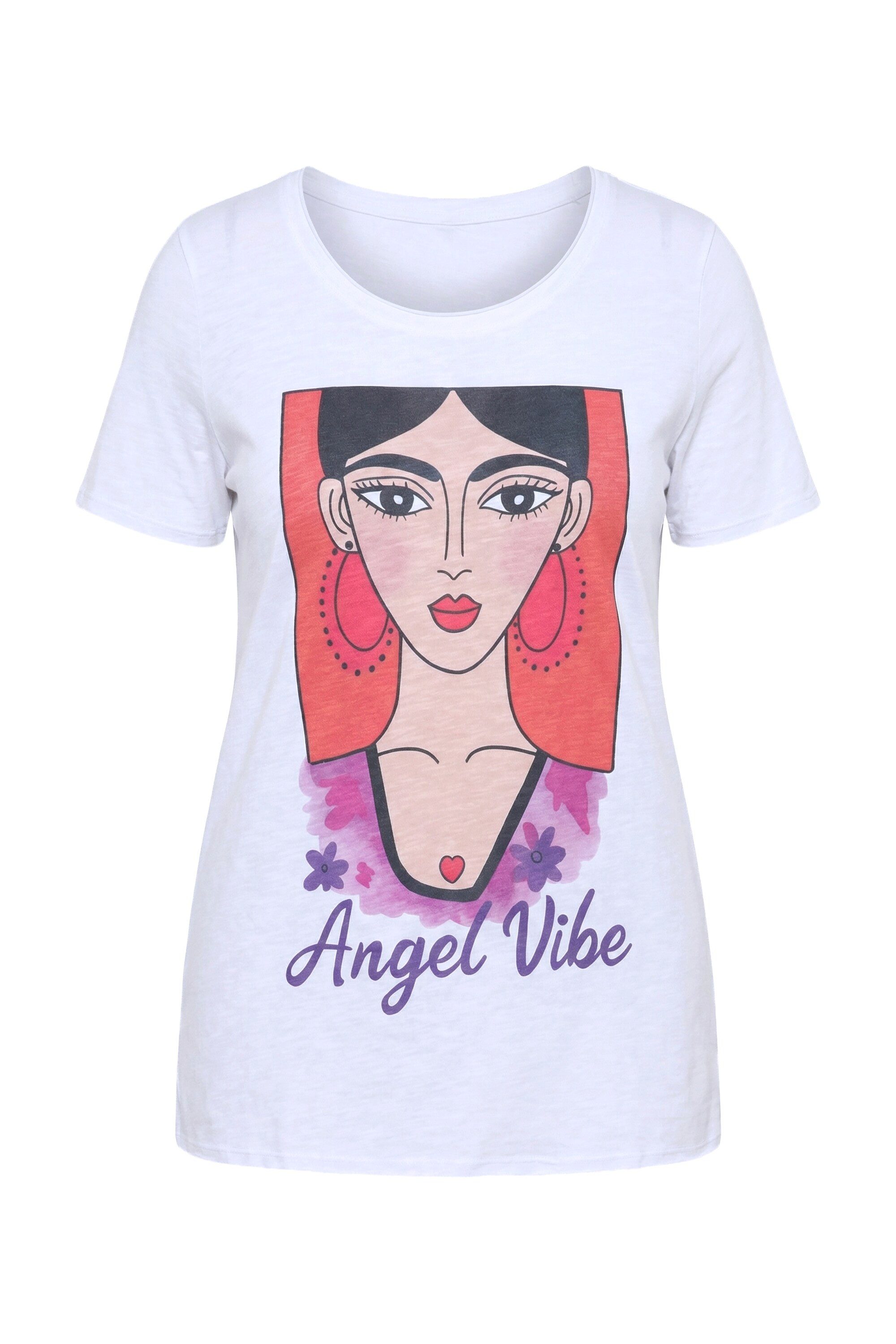 Angel of Style T-Shirt T-Shirt Frauen-Motiv offene Kanten Halbarm günstig online kaufen