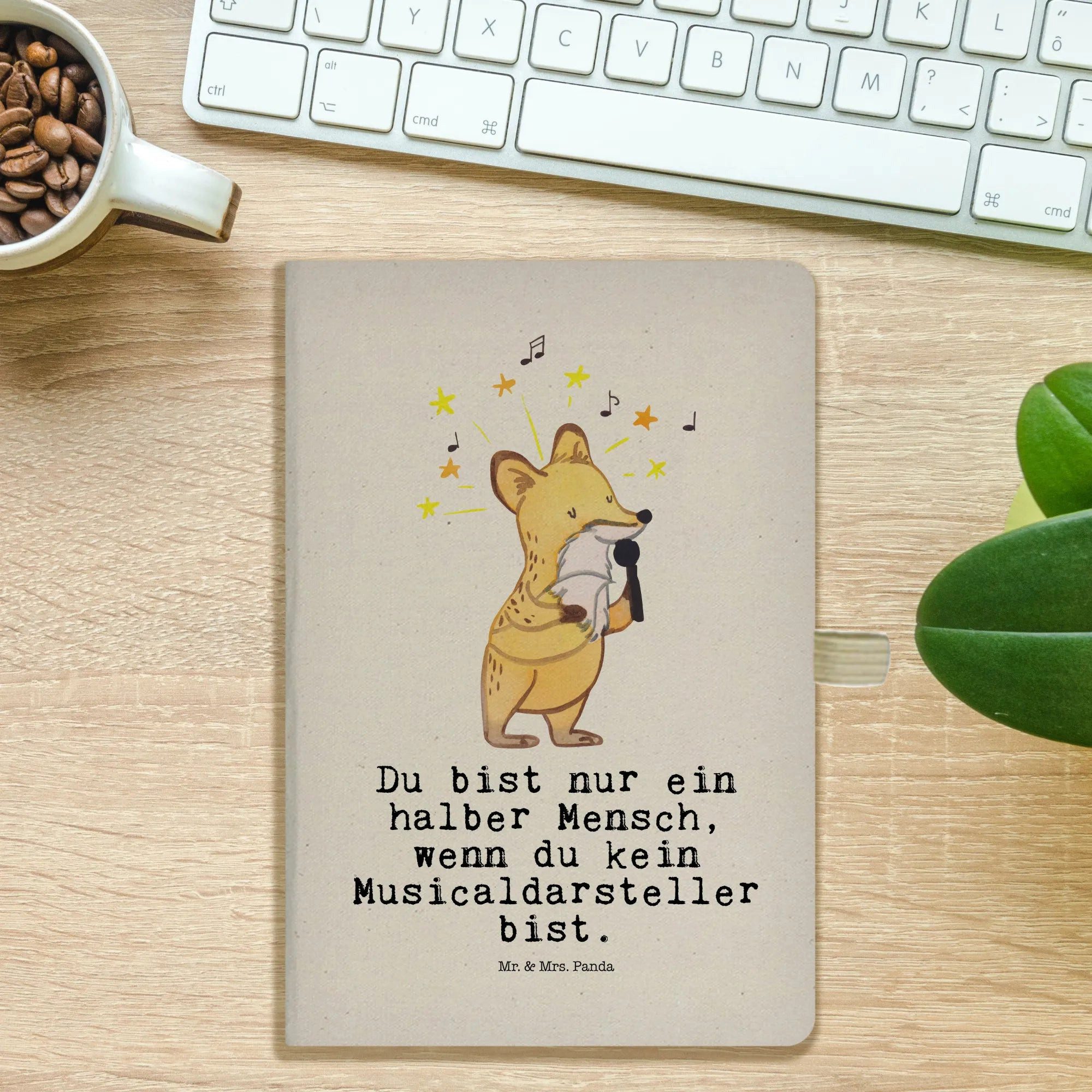 Thumbnail - Mr. & Mrs. Panda Notizbuch Musicaldarsteller Herz - Transparent - Geschenk, A5 Notizbuch Liniert Mr. & Mrs. Panda, Kreat...