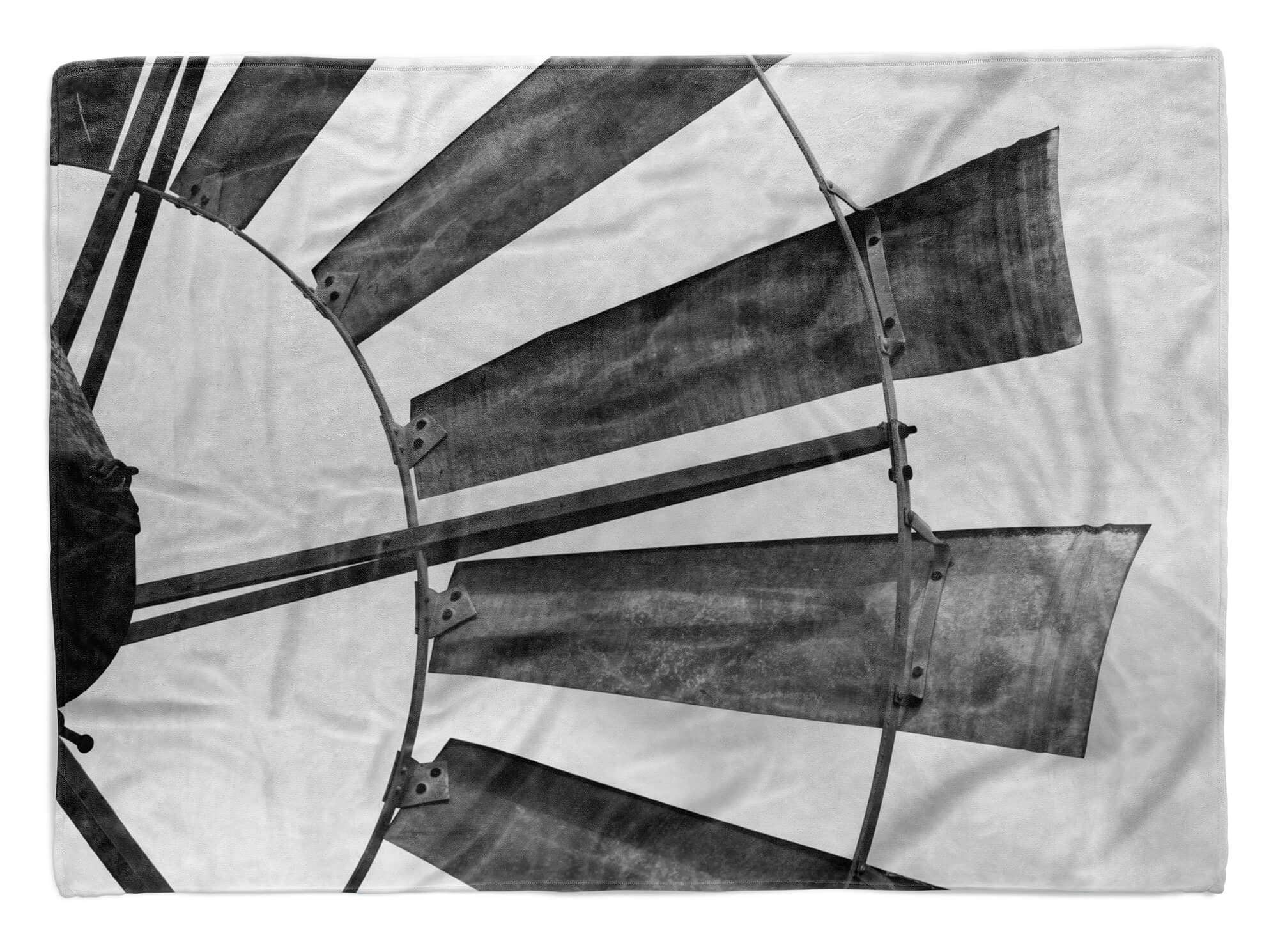 Sinus Art Handtücher Handtuch Strandhandtuch Saunatuch Kuscheldecke mit Fotomotiv alte Windmühle Sch, Baumwolle-Polyester-Mix (1-St), Handtuch