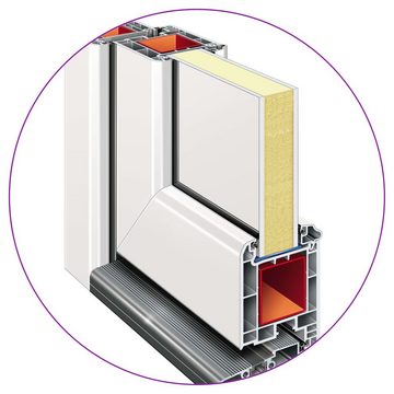 vidaXL Haustür Haustür Weiß 98x208 cm Eingangstür Außentür Glas-Element Rechtshändig