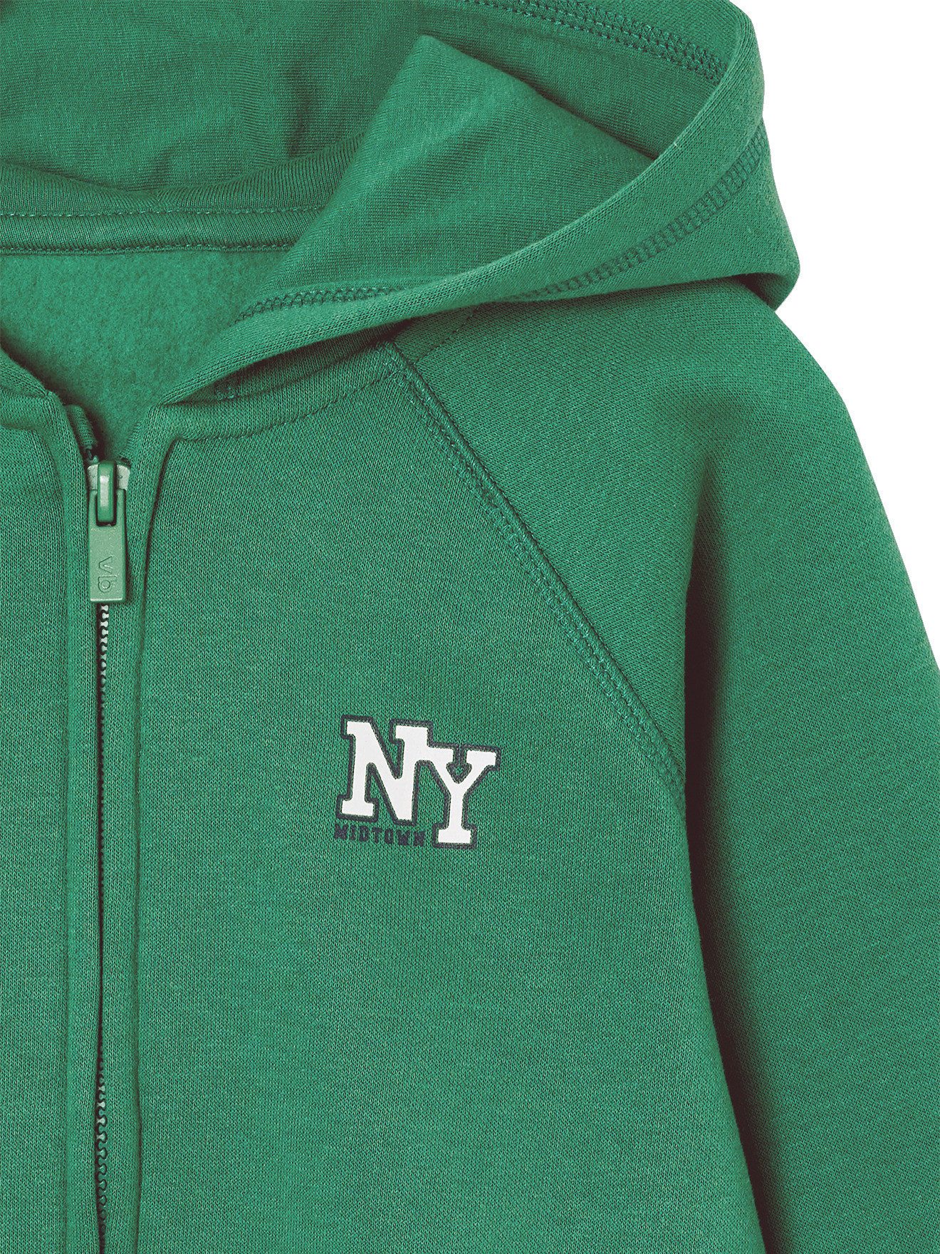 vertbaudet Fleecepullover Kapuzensweatjacke mit NY-Print Kinder BASIC – Bild 3 von 4