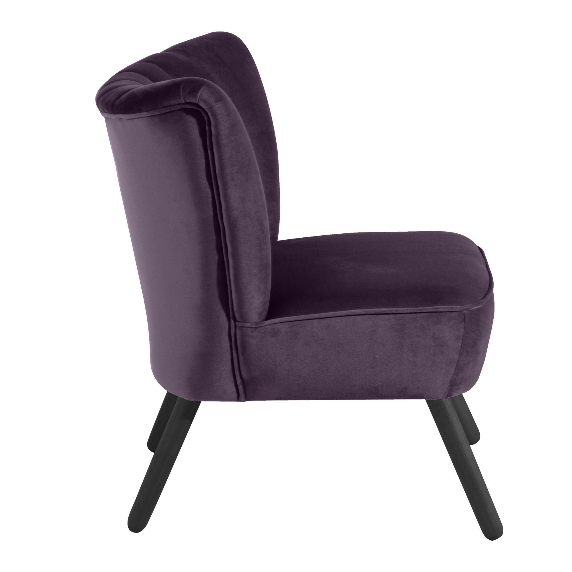 58 aufm Kessel Sessel Sessel (Sparpreis inkl. / Buche Samtvelours 21120 purple 1-St), schwarz Versand, Bezug Kadisha Sitz hochwertig lackiert verarbeitet,bequemer Kostenlosem